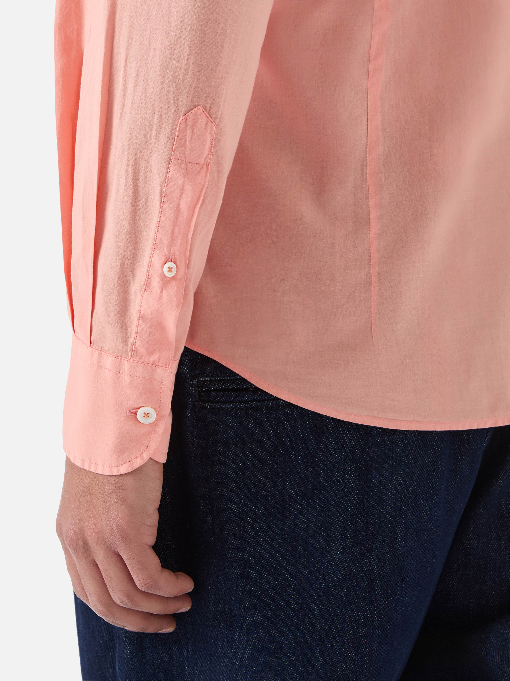 Peach Chemise Shirt Pure Cotton Orange