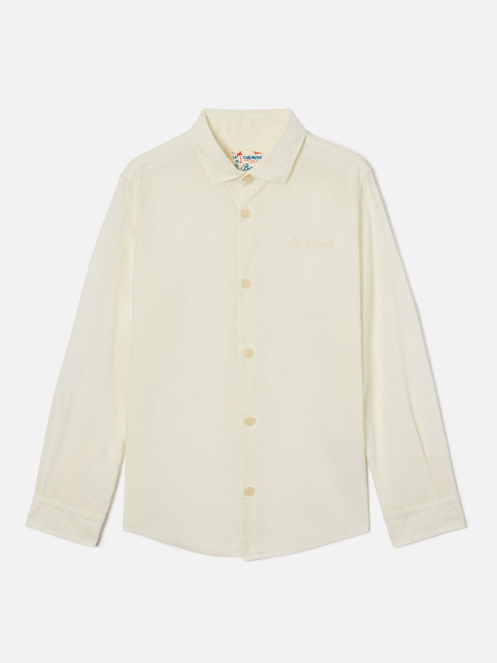 Cream Chemise Jr Shirt Cotton Voile White