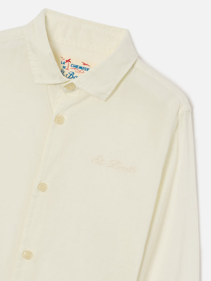 Cream Chemise Jr Shirt Cotton Voile White