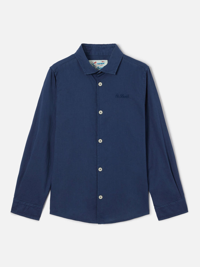 Navy Blue Chemise Jr Shirt Cotton Voile