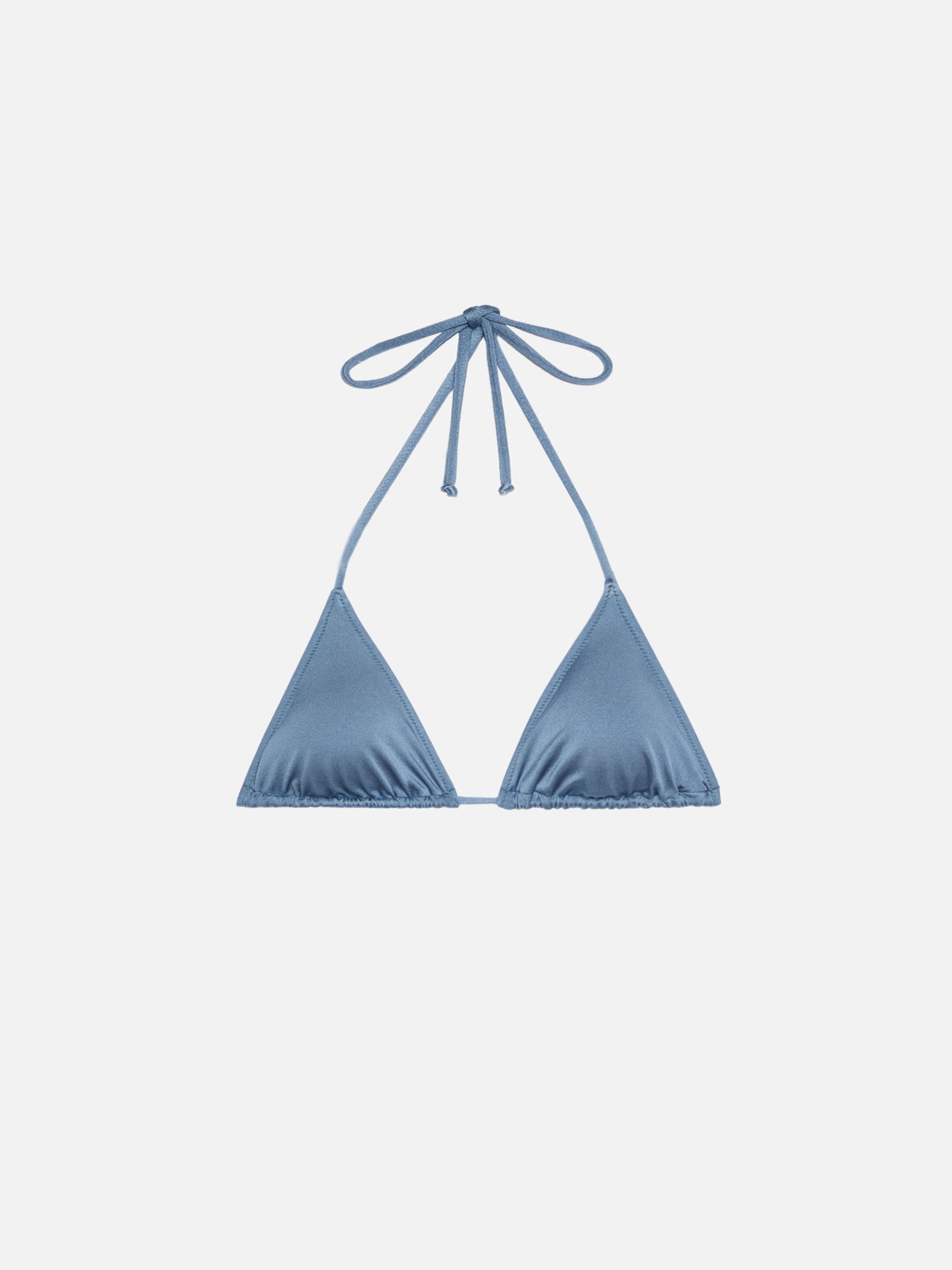 Leah Shimmer Avio Blue Triangle Top Swimsuit Sky