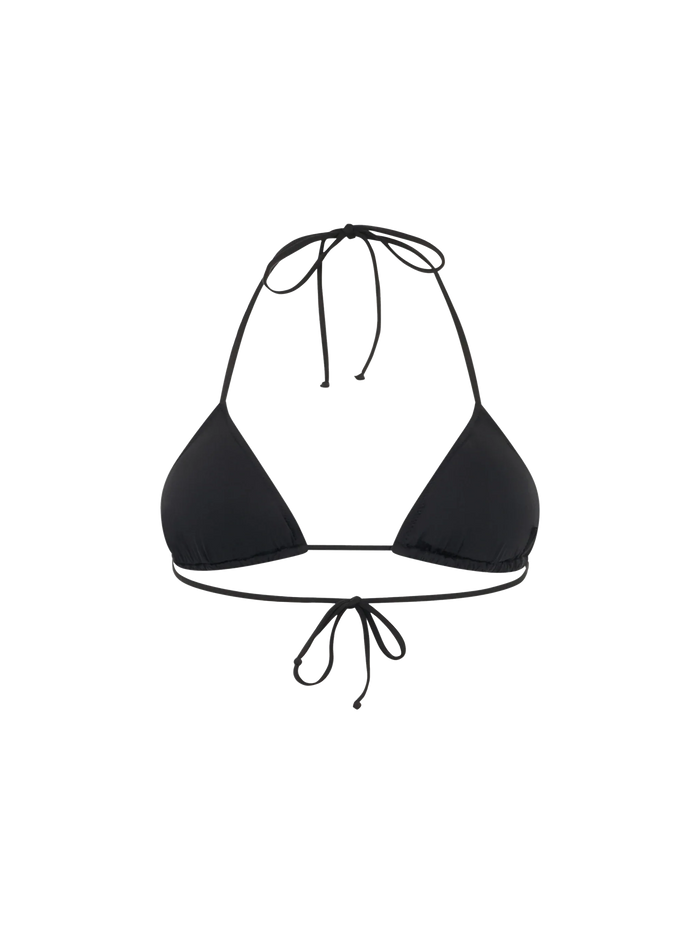 Leah Black Sequin Triangle Bikini Top