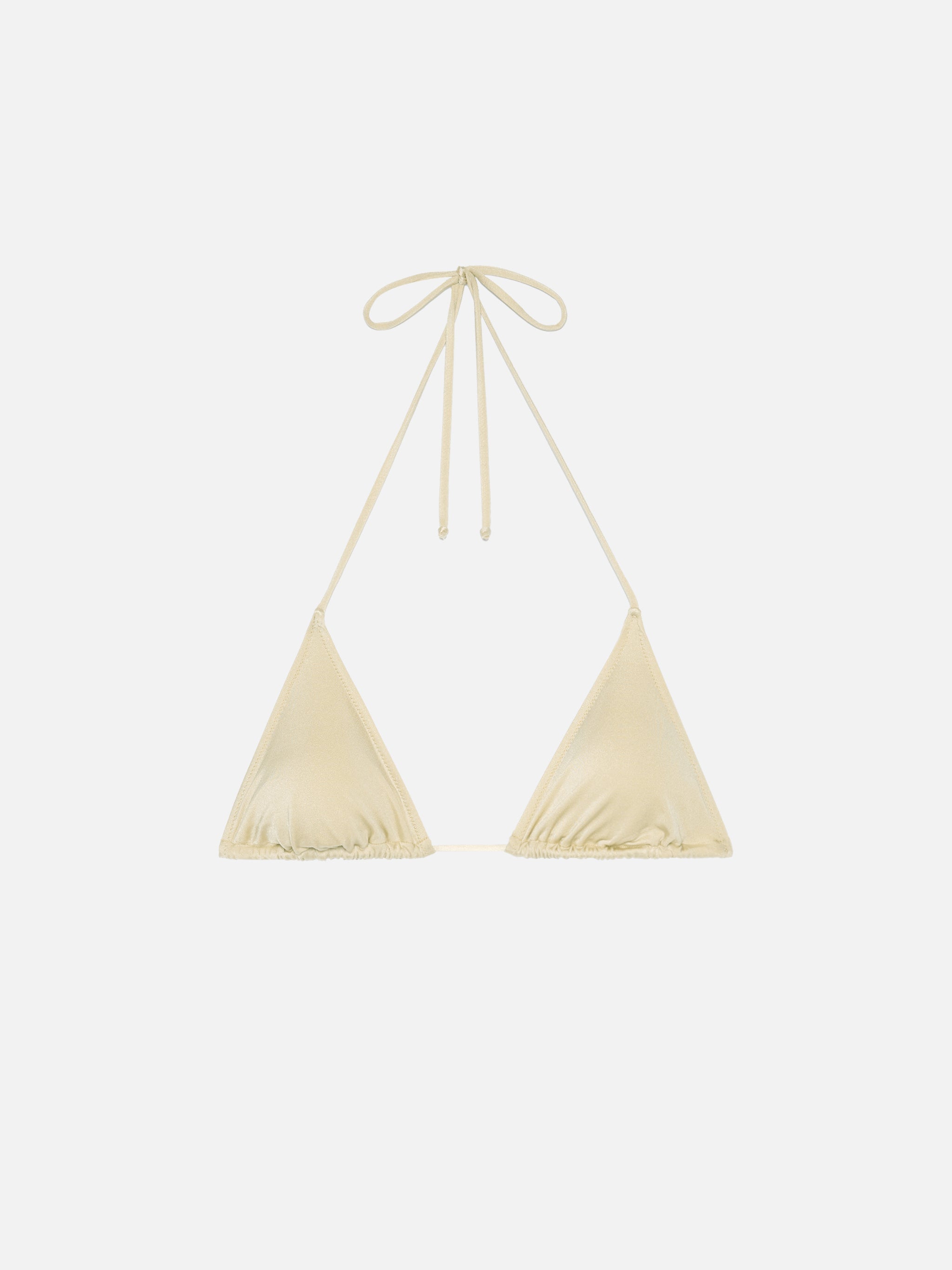 Leah Shimmer Gold Triangle Top Swimsuit Yellow