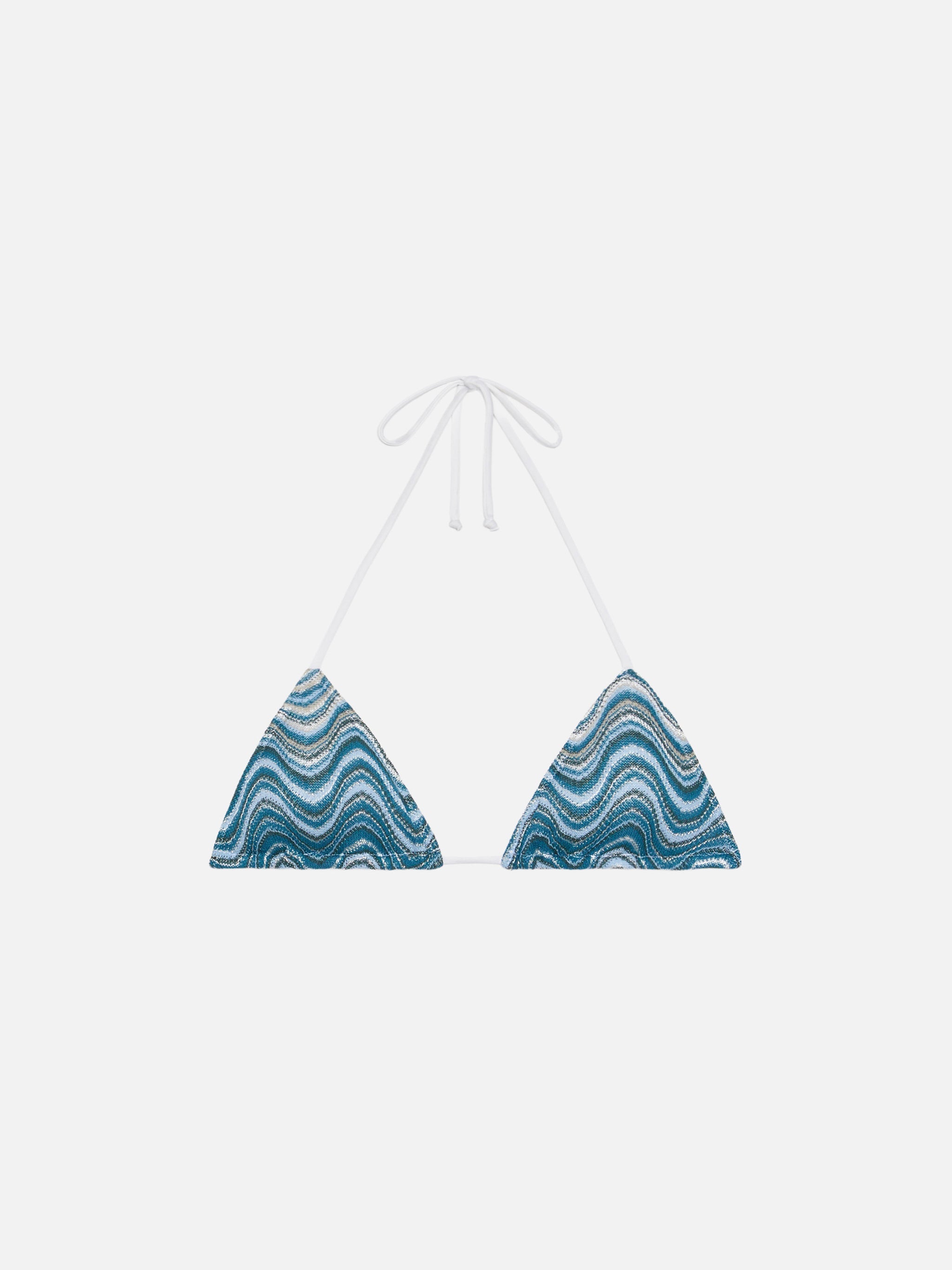 Leah Raschel Wave Pattern Triangle Top Green