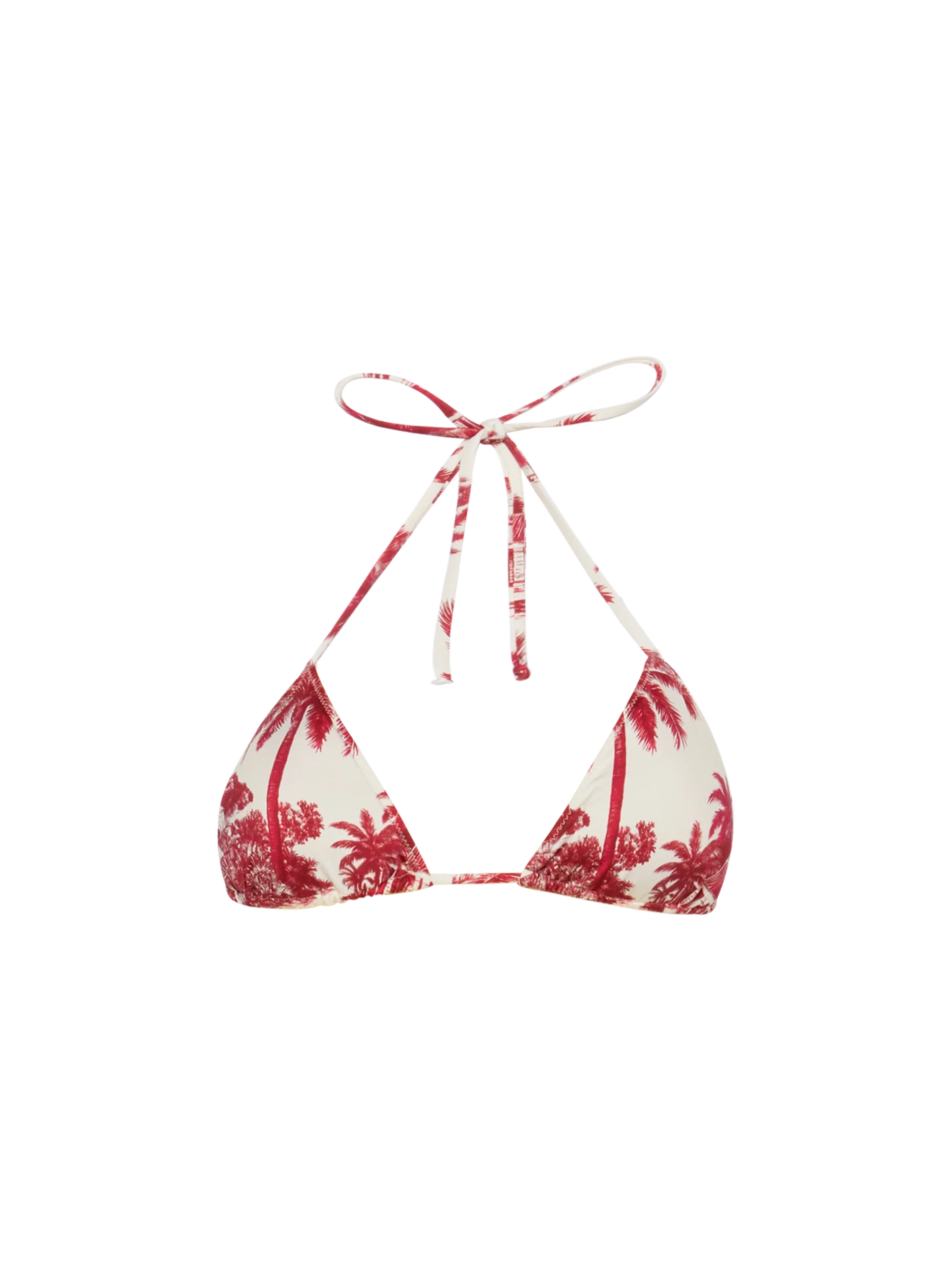 Leah Triangle Top Swimsuit With Toile De Jouy Print | Ai Co-Created Design By Rickdick - Powered Red-Eye White