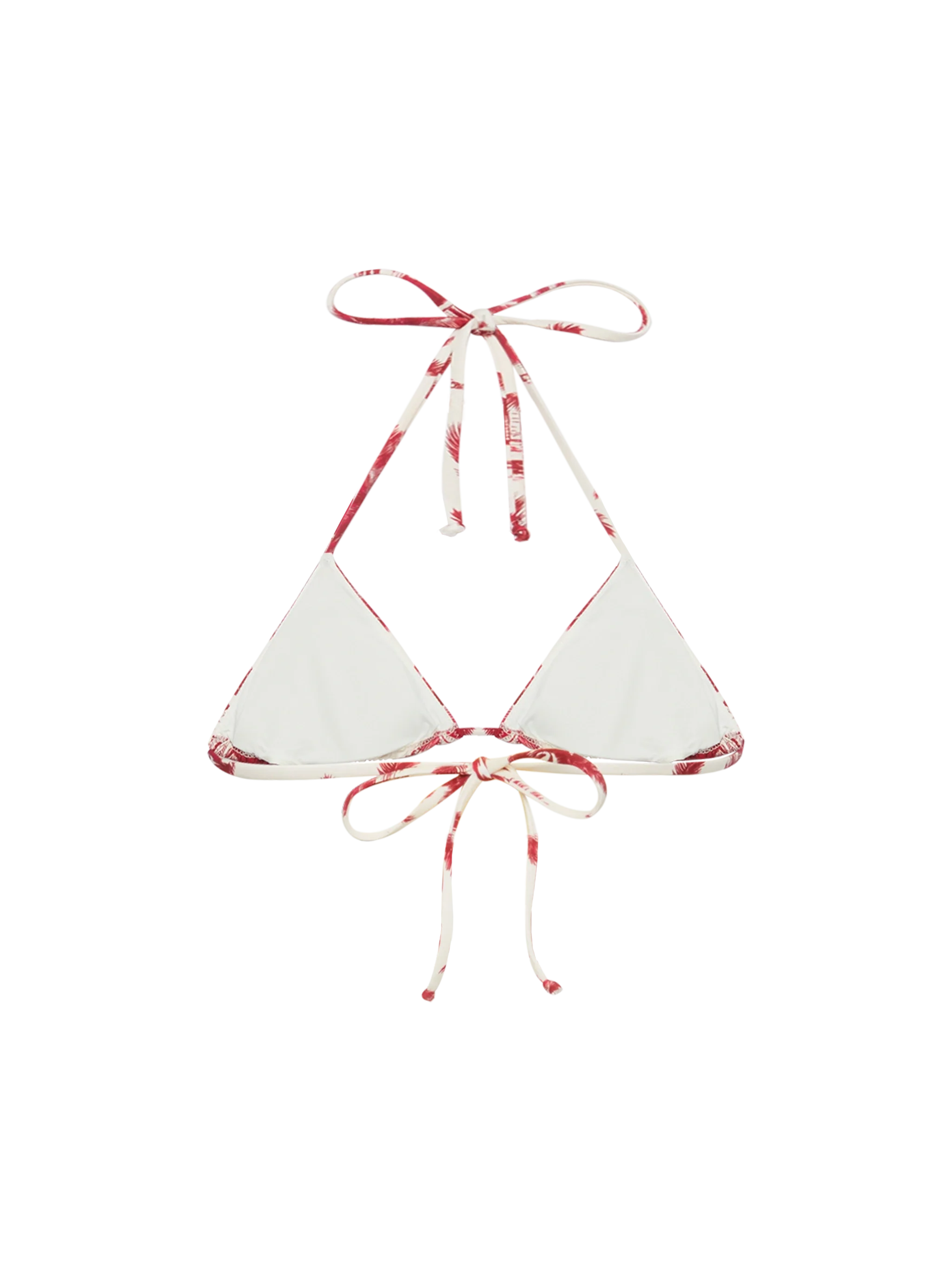 Leah Triangle Top Swimsuit With Toile De Jouy Print | Ai Co-Created Design By Rickdick - Powered Red-Eye White