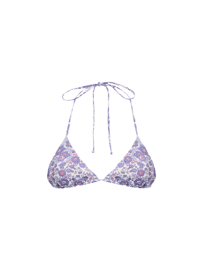 Leah Betsy Liberty Fabric Cotton Triangle Bikini Top | Special Edition Pink