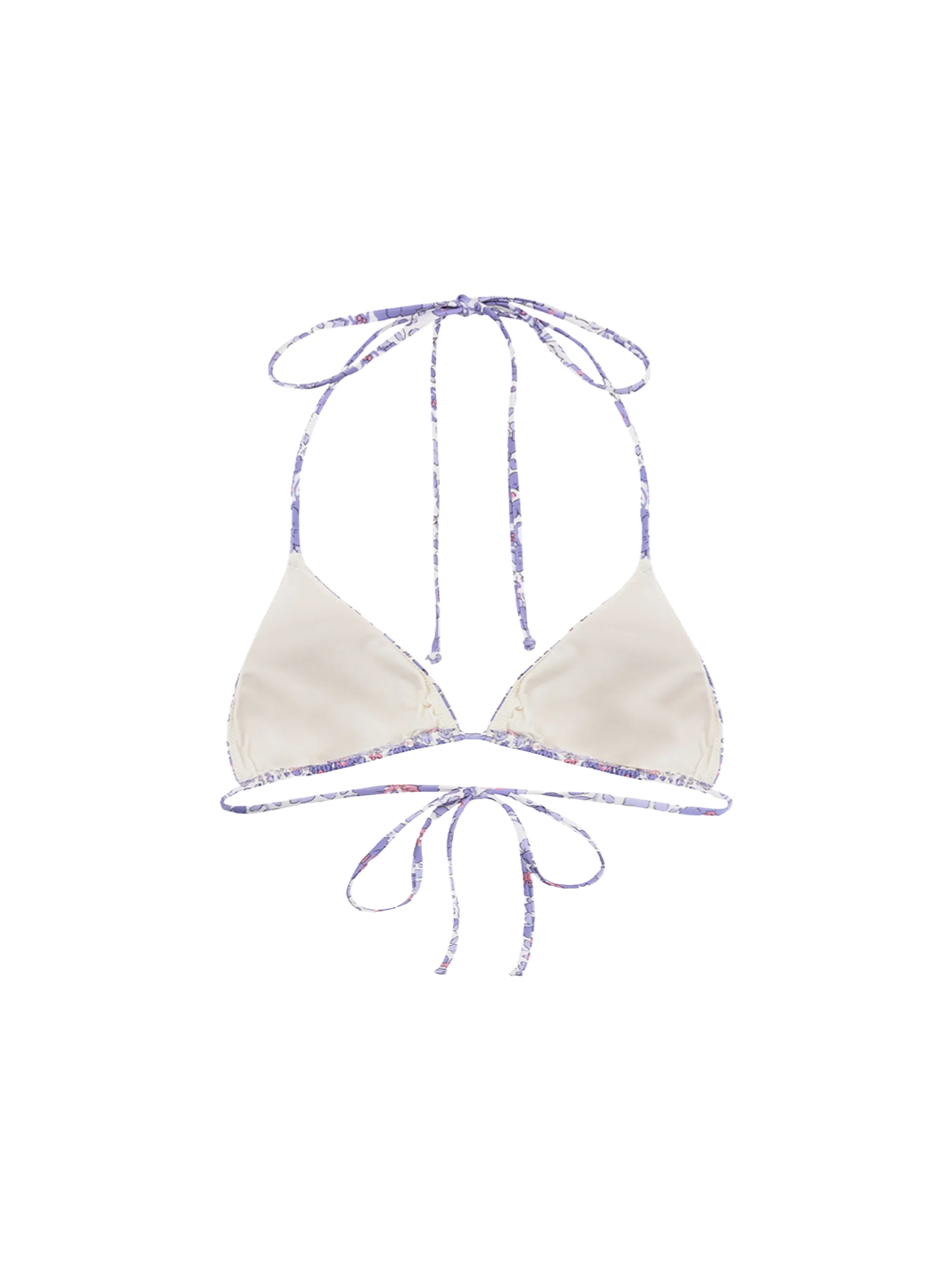Leah Betsy Liberty Fabric Cotton Triangle Bikini Top | Special Edition Pink