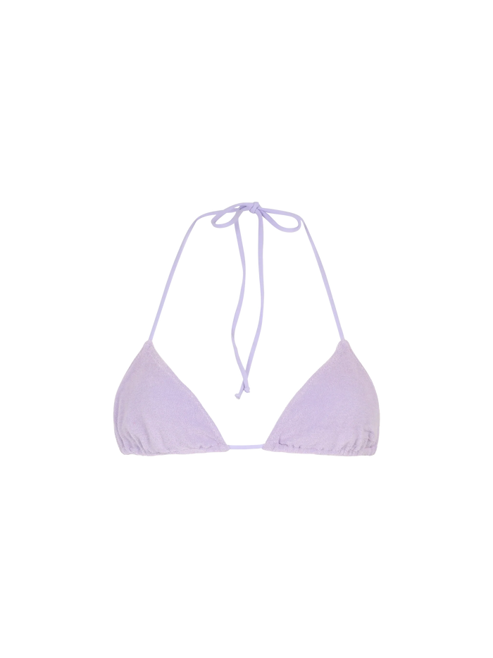 Leah Lilac Terry Triangle Bikini Top Pink