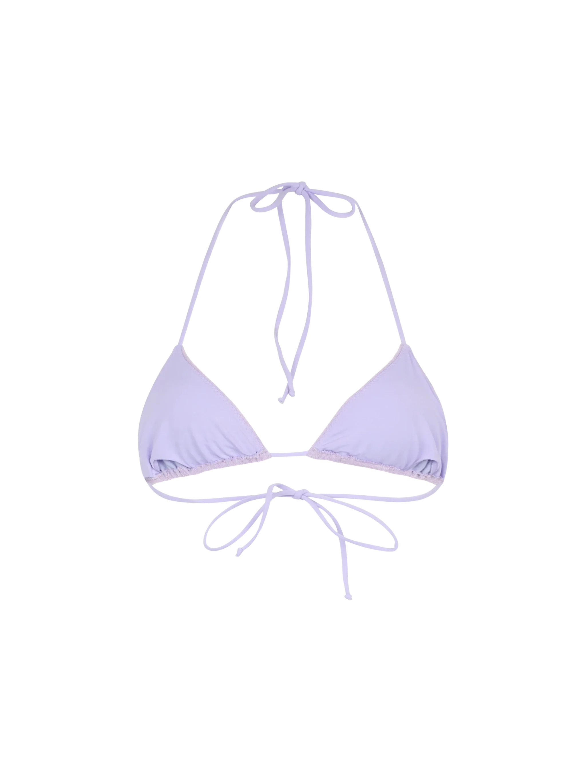 Leah Lilac Terry Triangle Bikini Top Pink