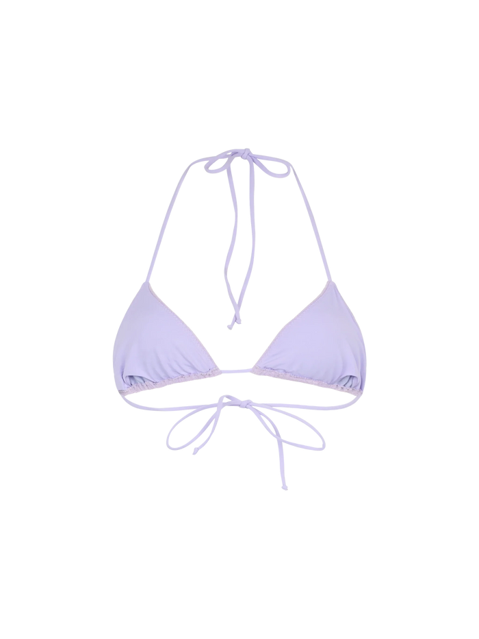 Leah Lilac Terry Triangle Bikini Top Pink
