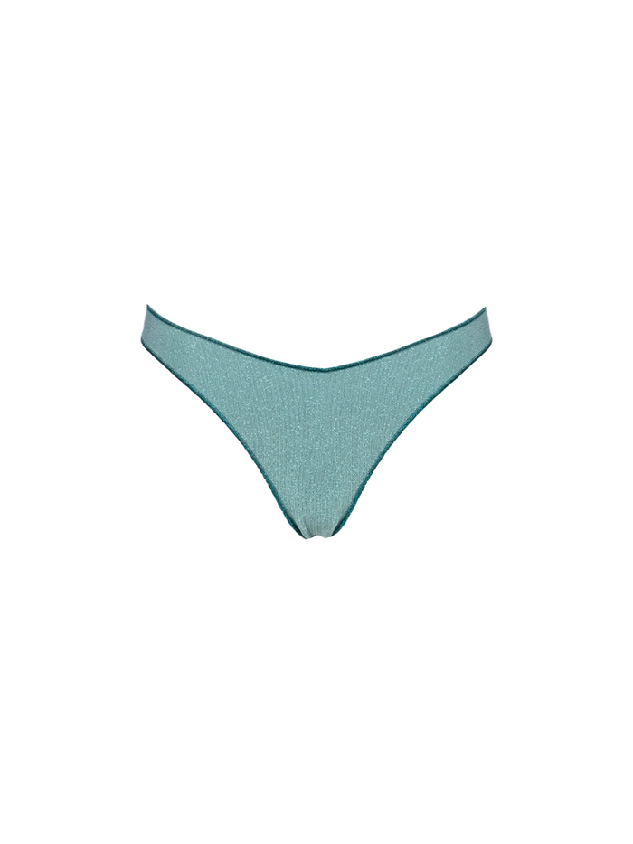 Naomi Water Green Lurex Cheeky Swim Briefs Bottom