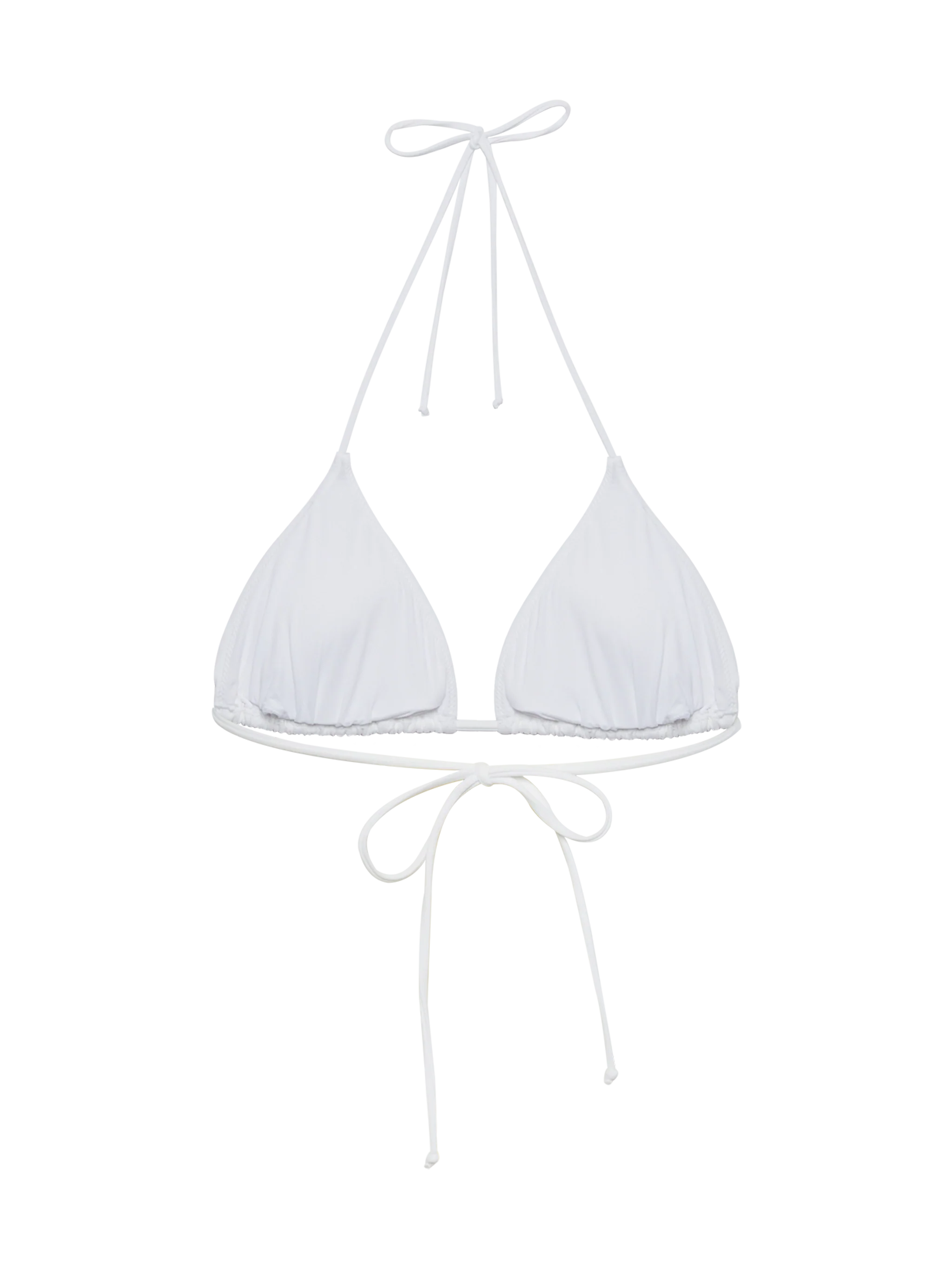 Leah Triangle Top Swimsuit With Striped Rhinestone Embellishment White