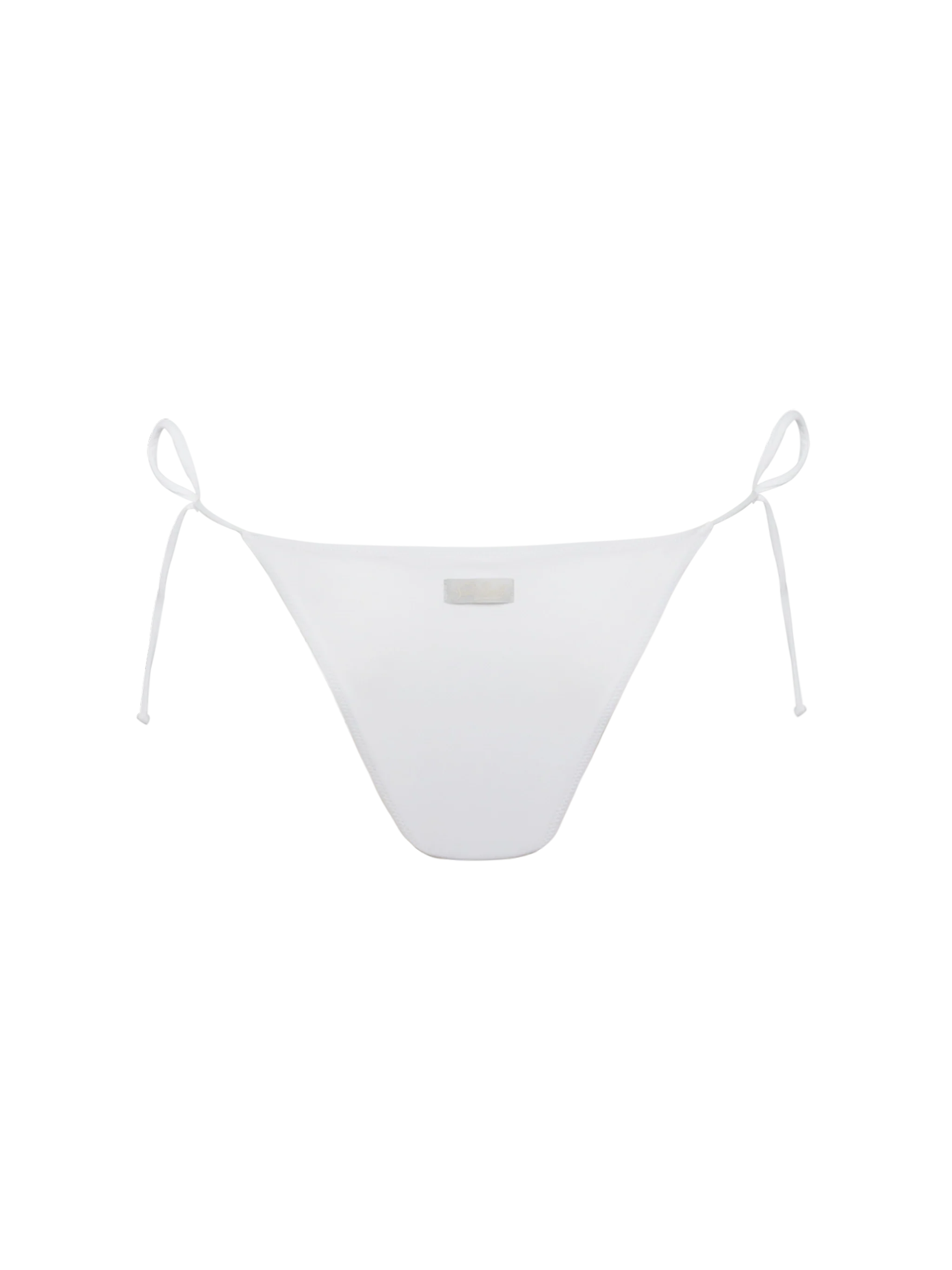 Marielle White Classic Swim Briefs With Striped Rhinestone Embellishment Bottom