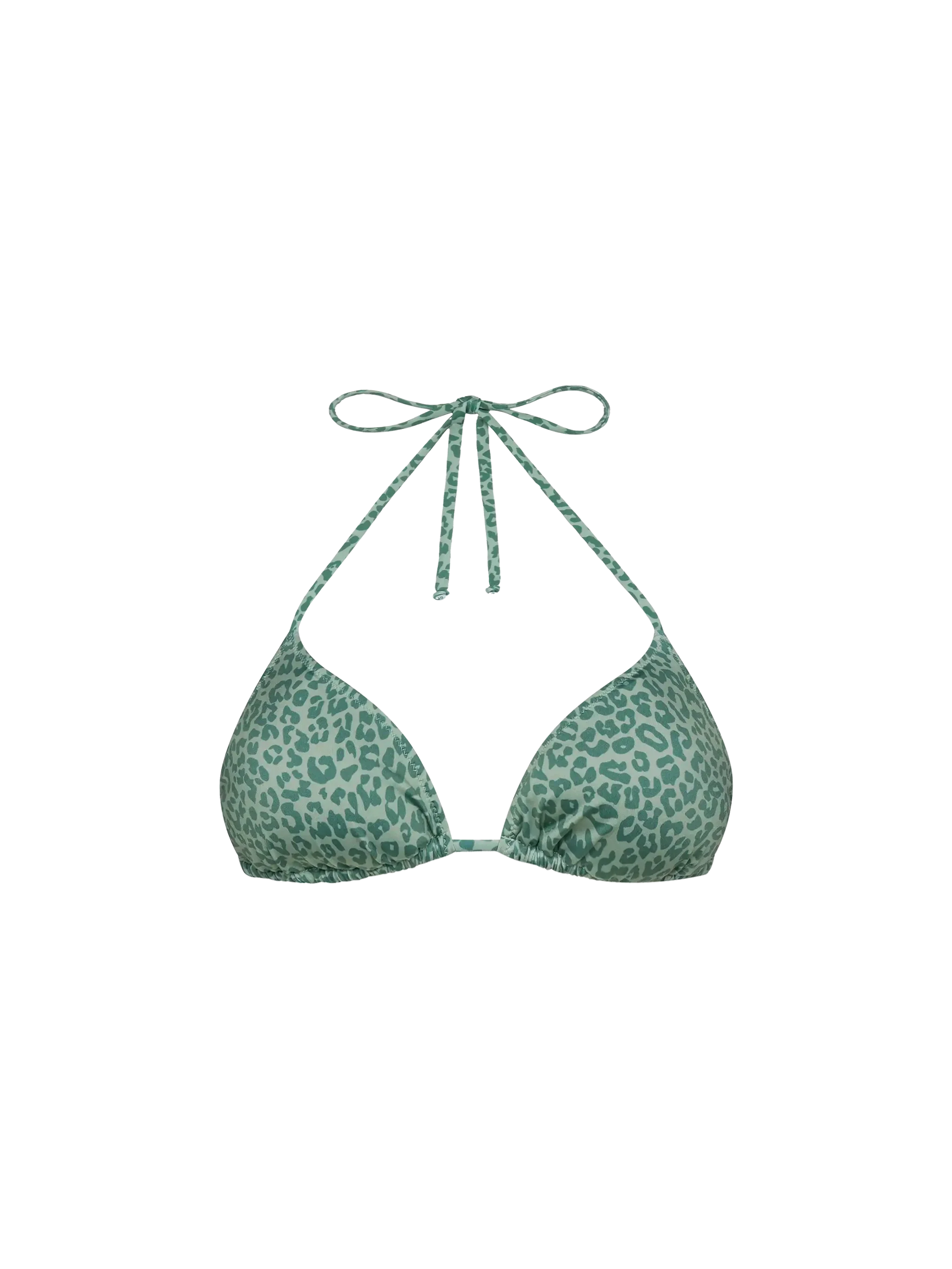 Leah Triangle Top Swimsuit With Animalier Print Green