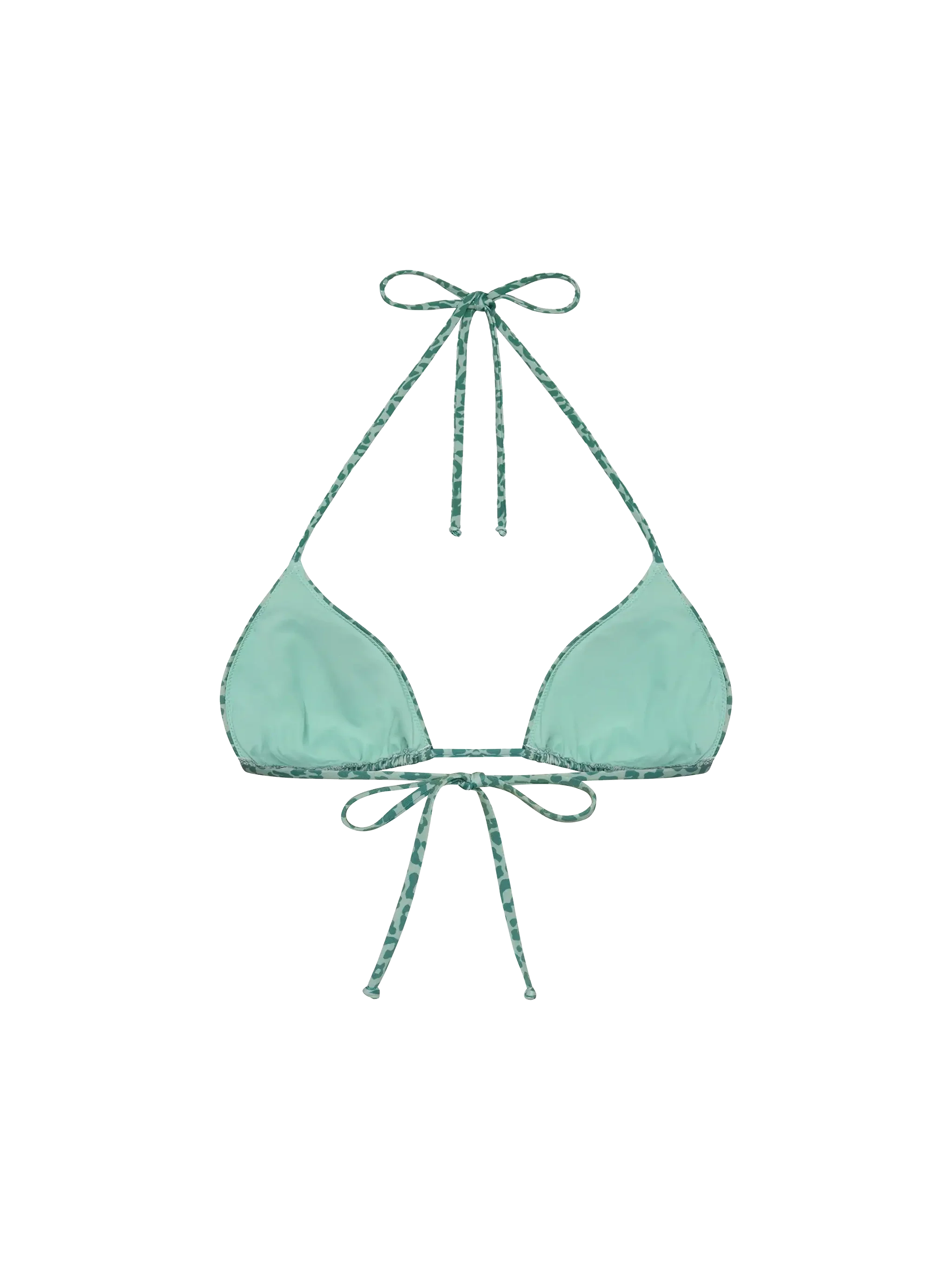 Leah Triangle Top Swimsuit With Animalier Print Green