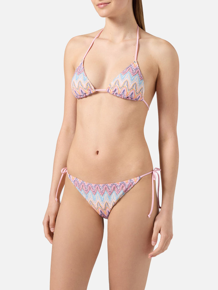 Leah Teen Multicolor Raschel Bikini In Shades Of Pink __single__