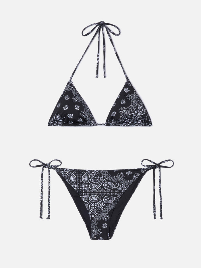 Leah Teen Black Bandana Print Bikini