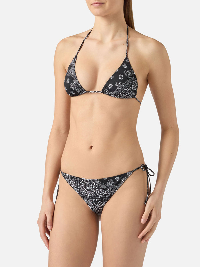 Leah Teen Black Bandana Print Bikini __single__