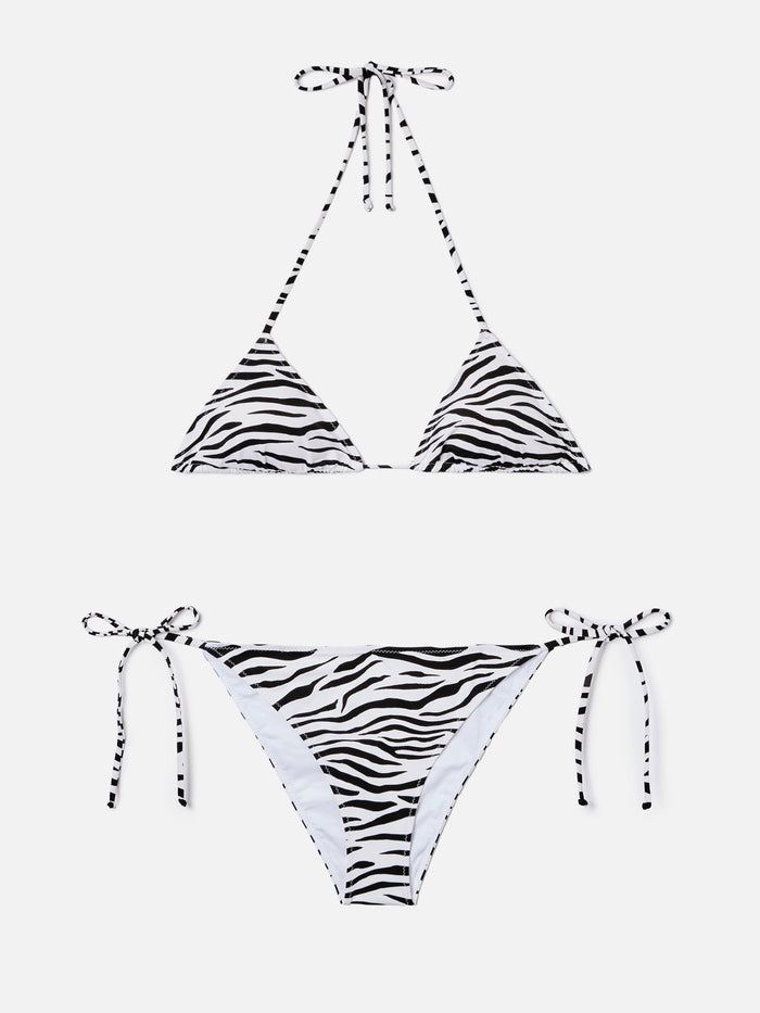 Leah Teen Black And White Zebra Print Bikini __single__