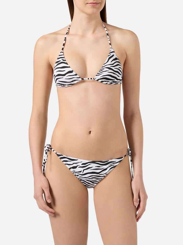 Leah Teen Black And White Zebra Print Bikini