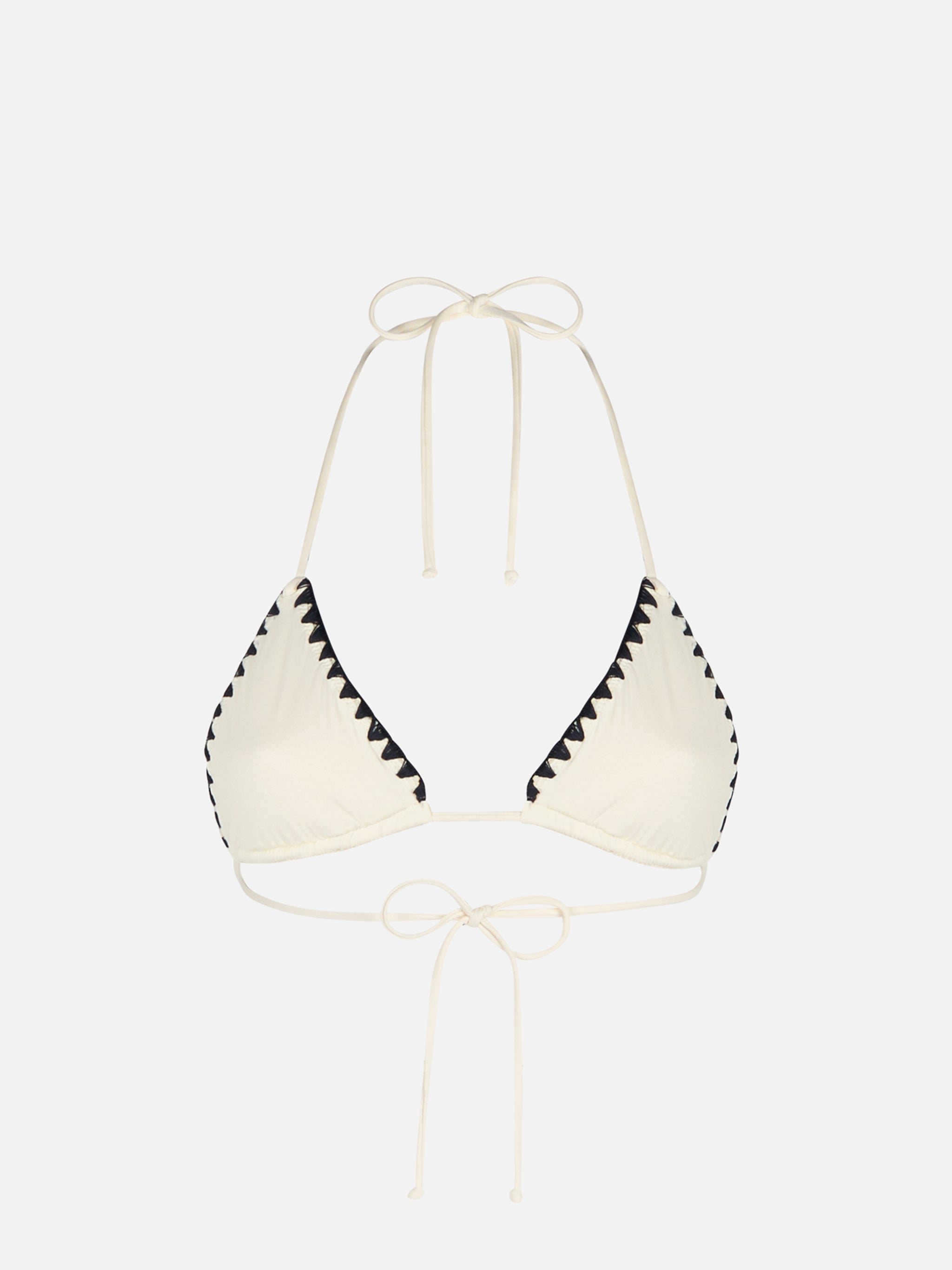 Leah Crochet Triangle Bikini Top White