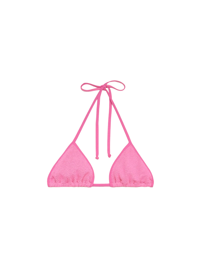 Leah Pink Crinkle Triangle Top