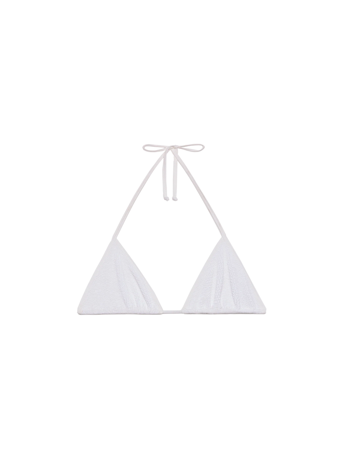 Leah White Crinkle Triangle Top