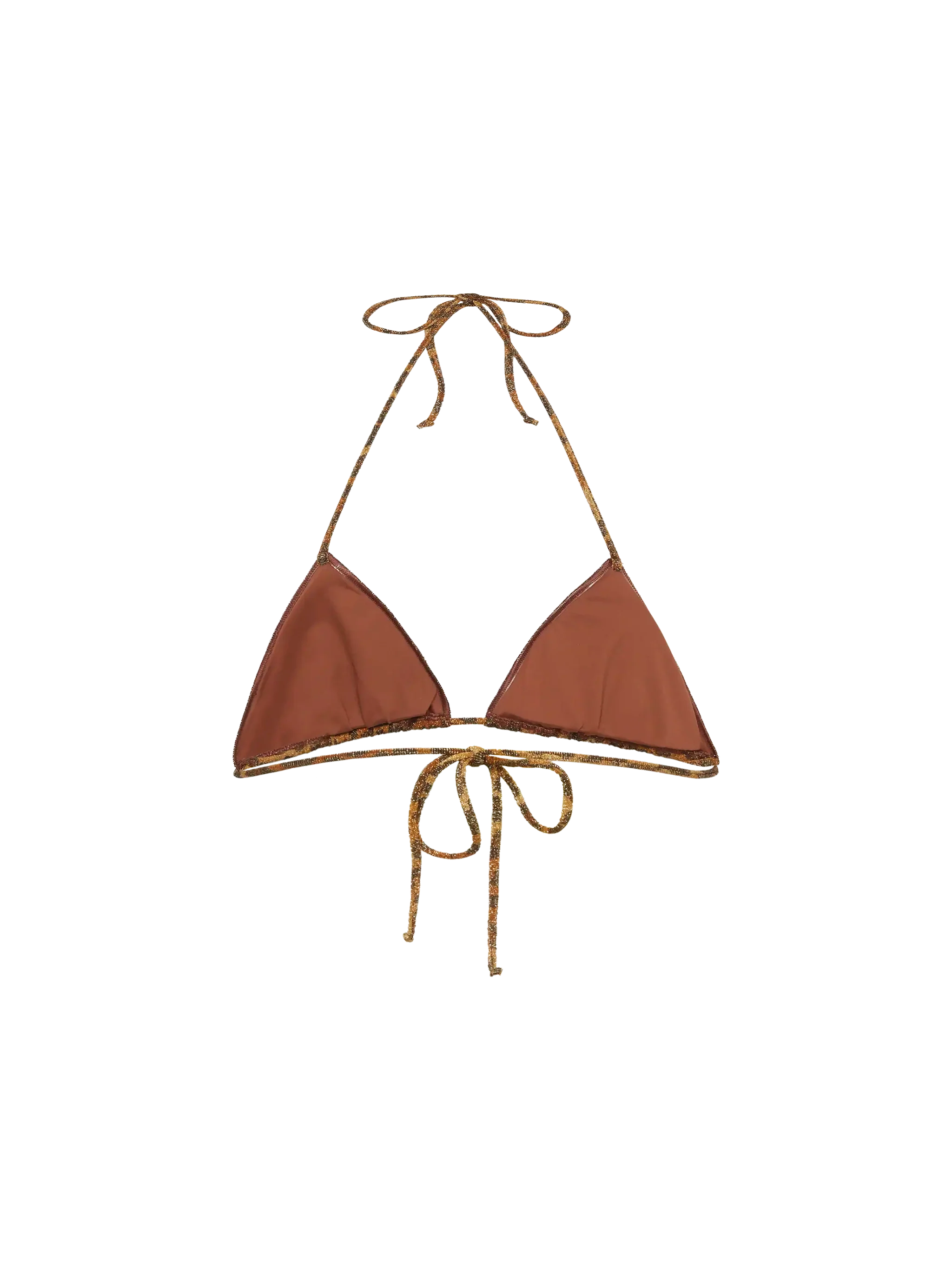 Leah Lurex Triangle Top With Animalier Print Brown