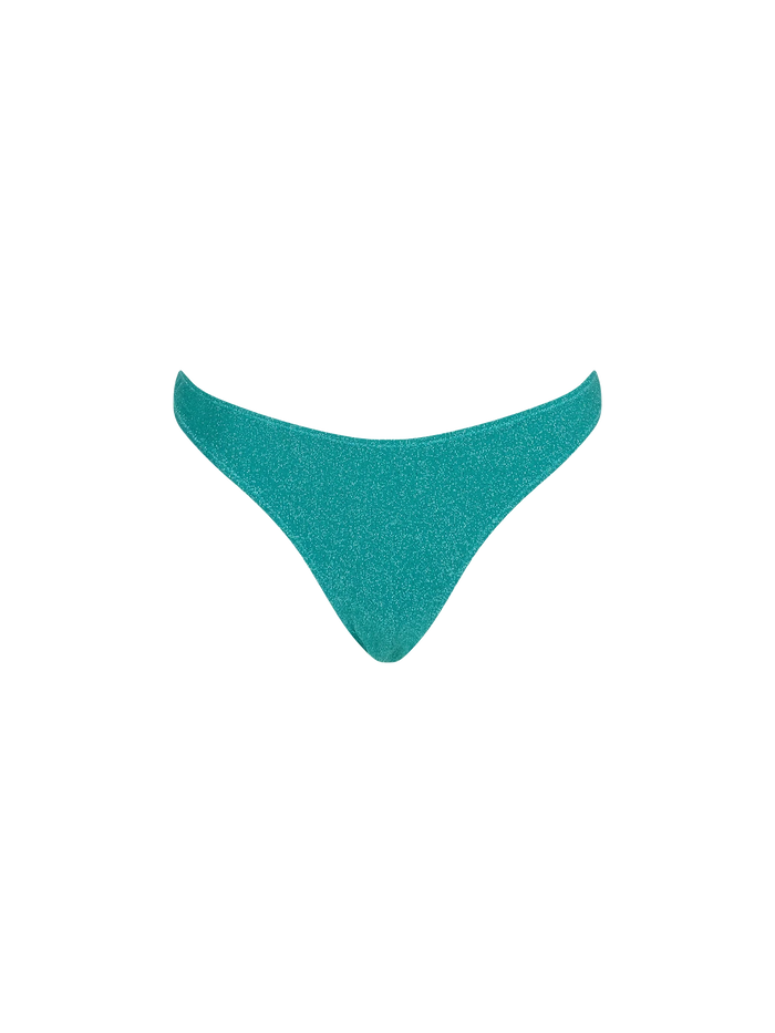 Lido Teal Lurex Swim Briefs Green Bottom