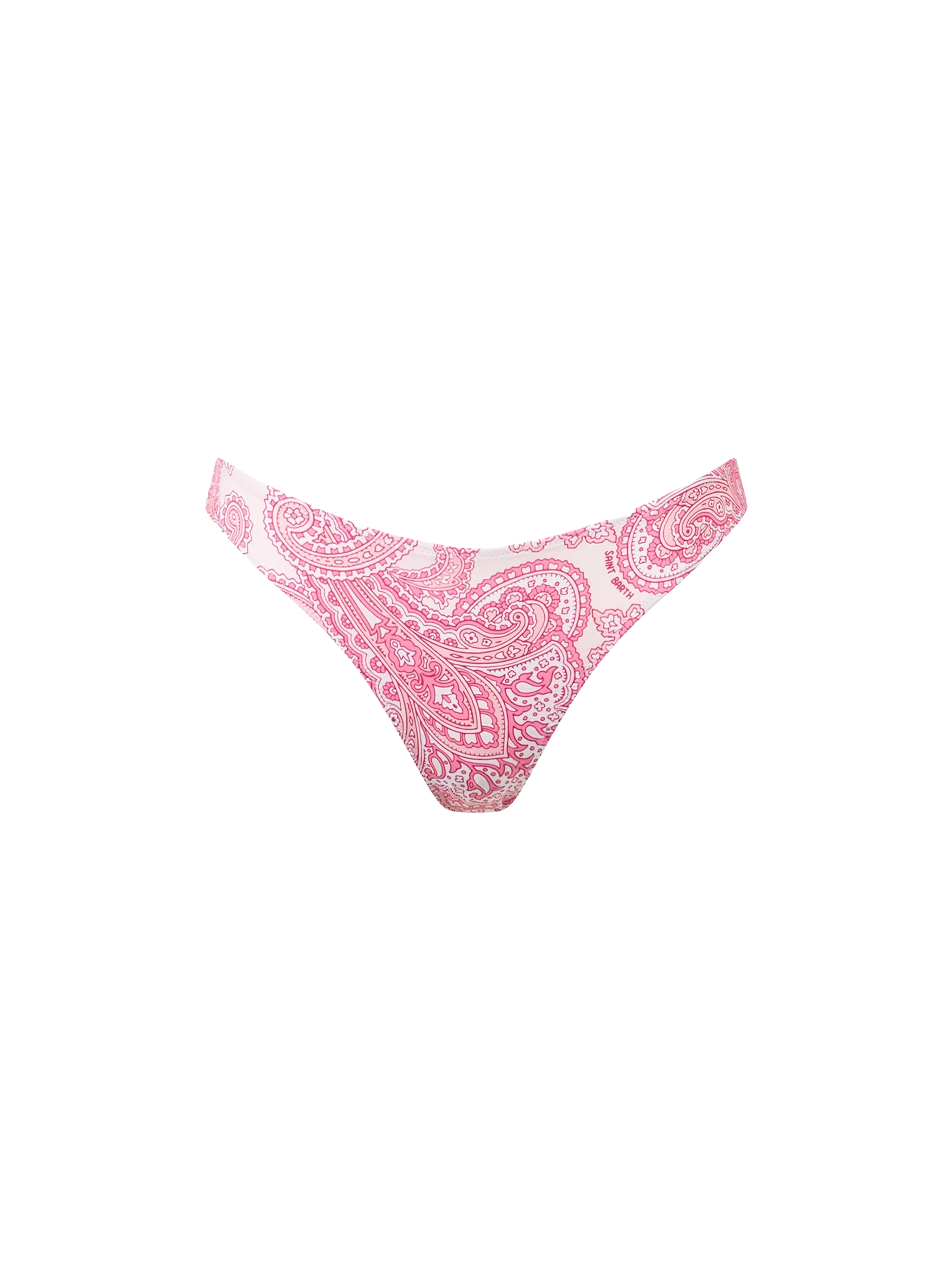 Pink Lido Swim Briefs With Paisley Print Bottom