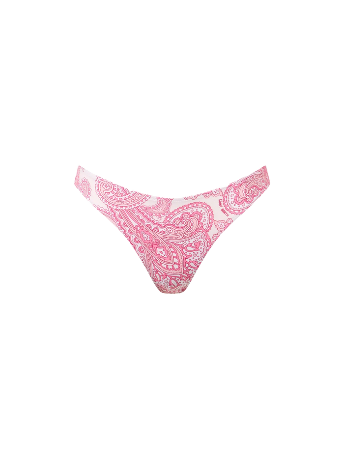 Pink Lido Swim Briefs With Paisley Print Bottom
