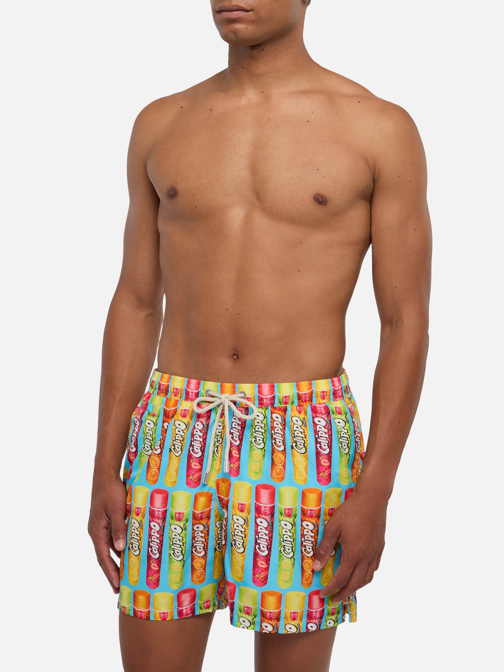 Man Swim Shorts With Calippo Print | Algida® Special Edition Blue Swimshort