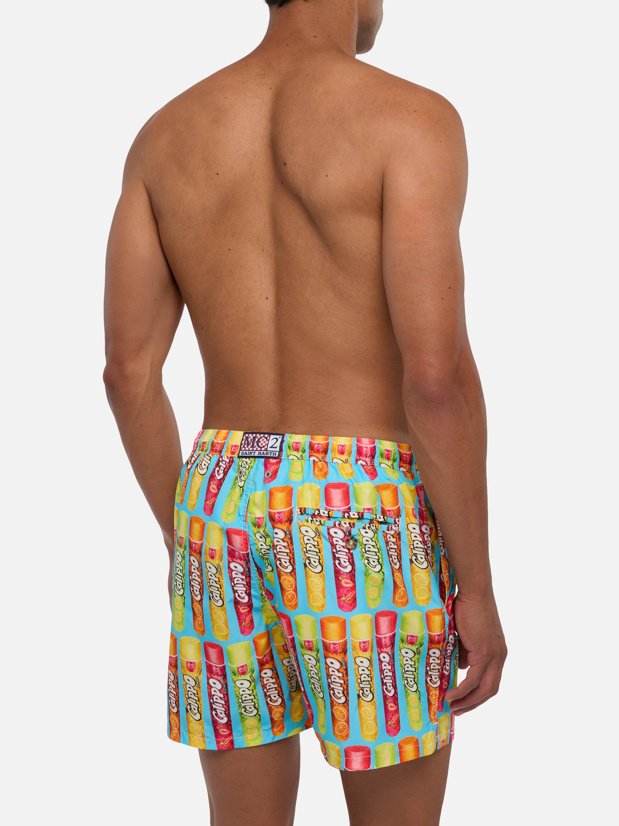 Man Swim Shorts With Calippo Print | Algida® Special Edition Blue Swimshort