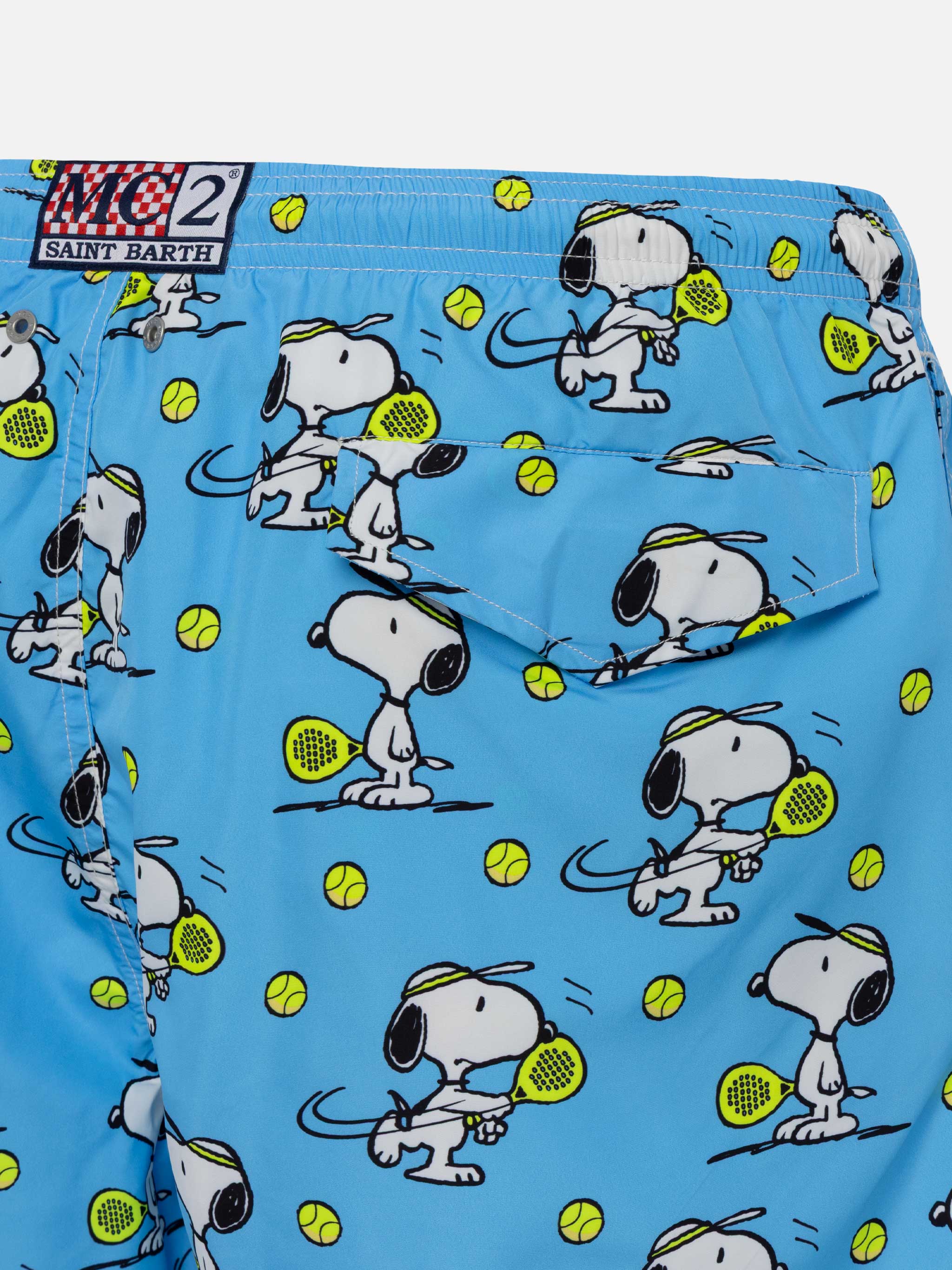 Lightweight Fabric Swim-Shorts Lighting With Snoopy Print|snoopy Peanuts® Special Edition Blue Swimshort