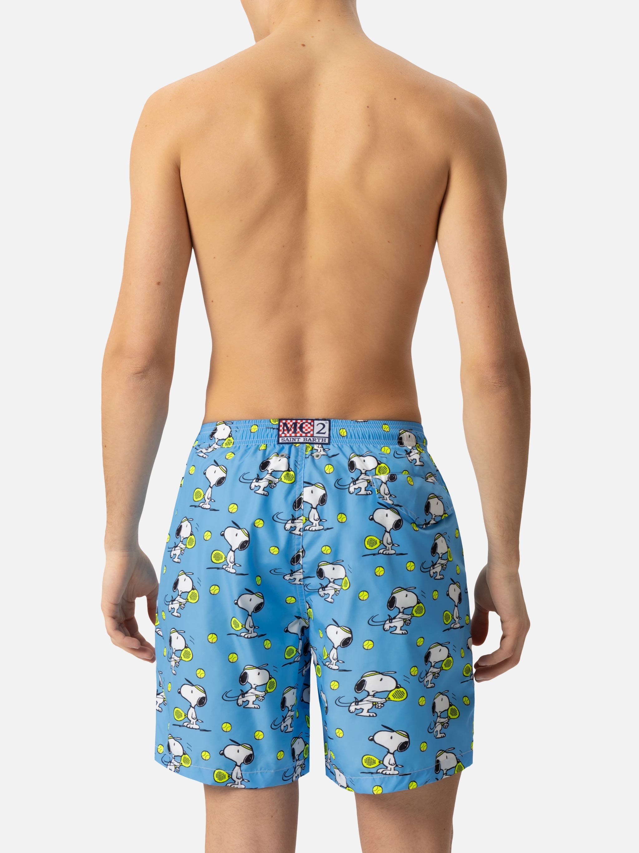 Lightweight Fabric Swim-Shorts Lighting With Snoopy Print|snoopy Peanuts® Special Edition Blue Swimshort