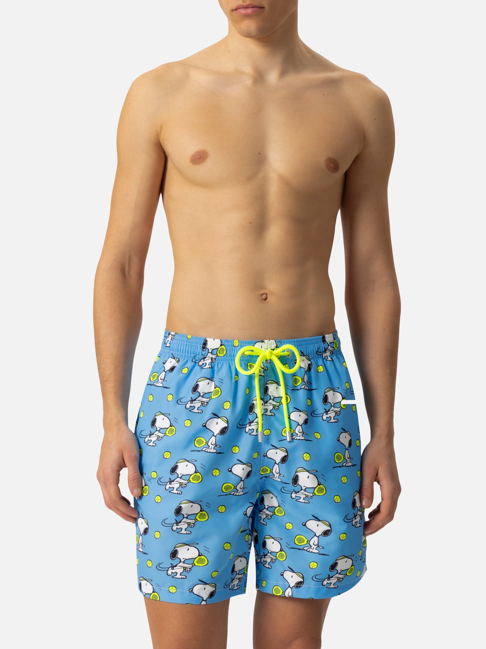 Lightweight Fabric Swim-Shorts Lighting With Snoopy Print|snoopy Peanuts® Special Edition Blue Swimshort