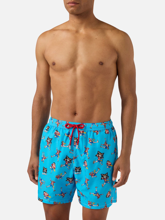 Lighting Swim Shorts With One Piece All-Over Print | Special Edition Light Blue Swimshort