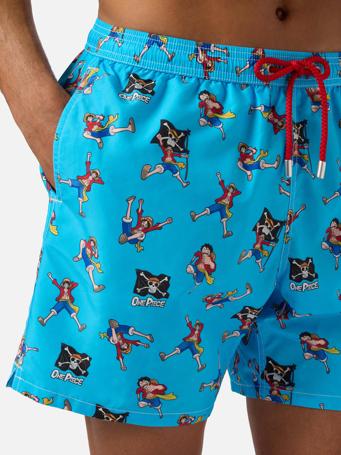 Lighting Swim Shorts With One Piece All-Over Print | Special Edition Light Blue Swimshort