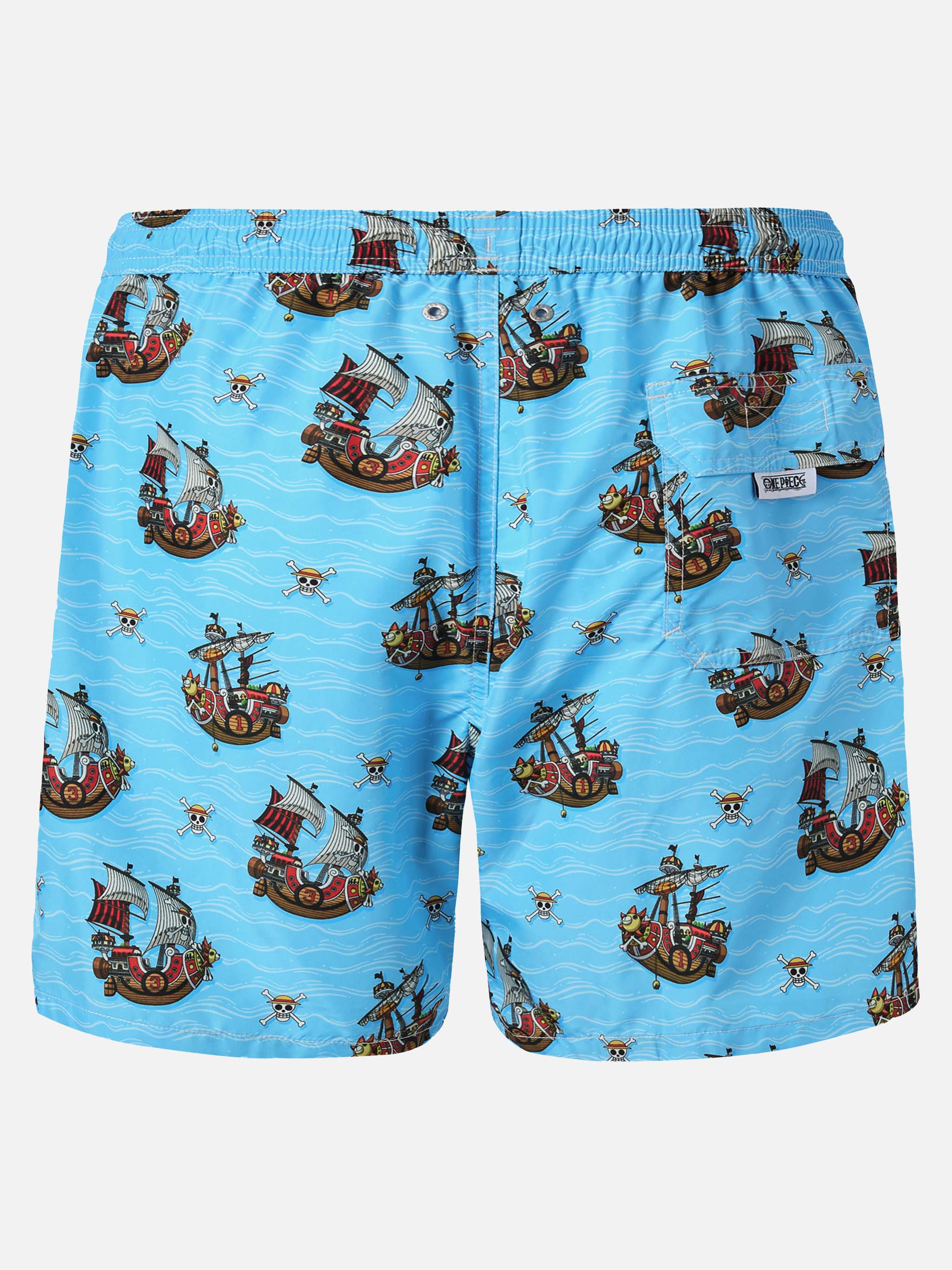 Lightweight Fabric Swim Shorts Lighting With One Piece Print | Piece® Special Edition Blue Swimshort