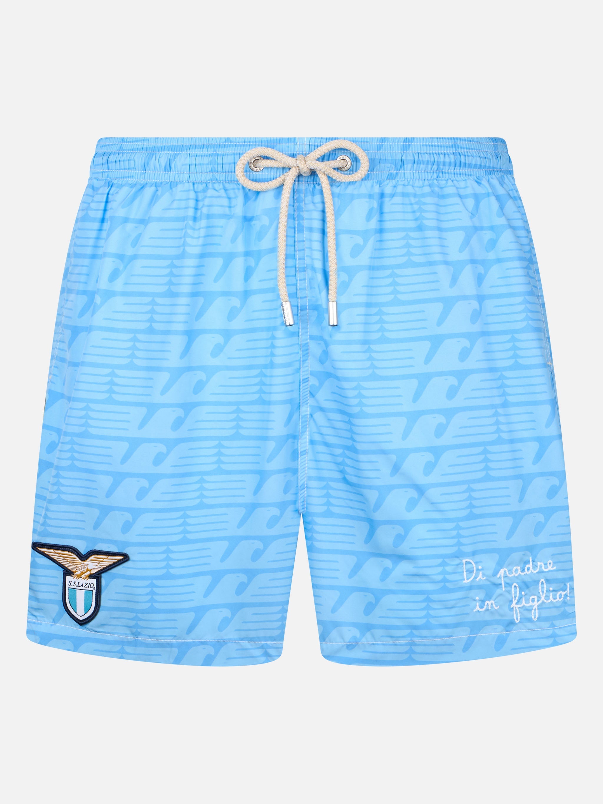 Lightweight Fabric Swim-Shorts Lighting With Lazio Print | Ss Special Edition Blue Swimshort