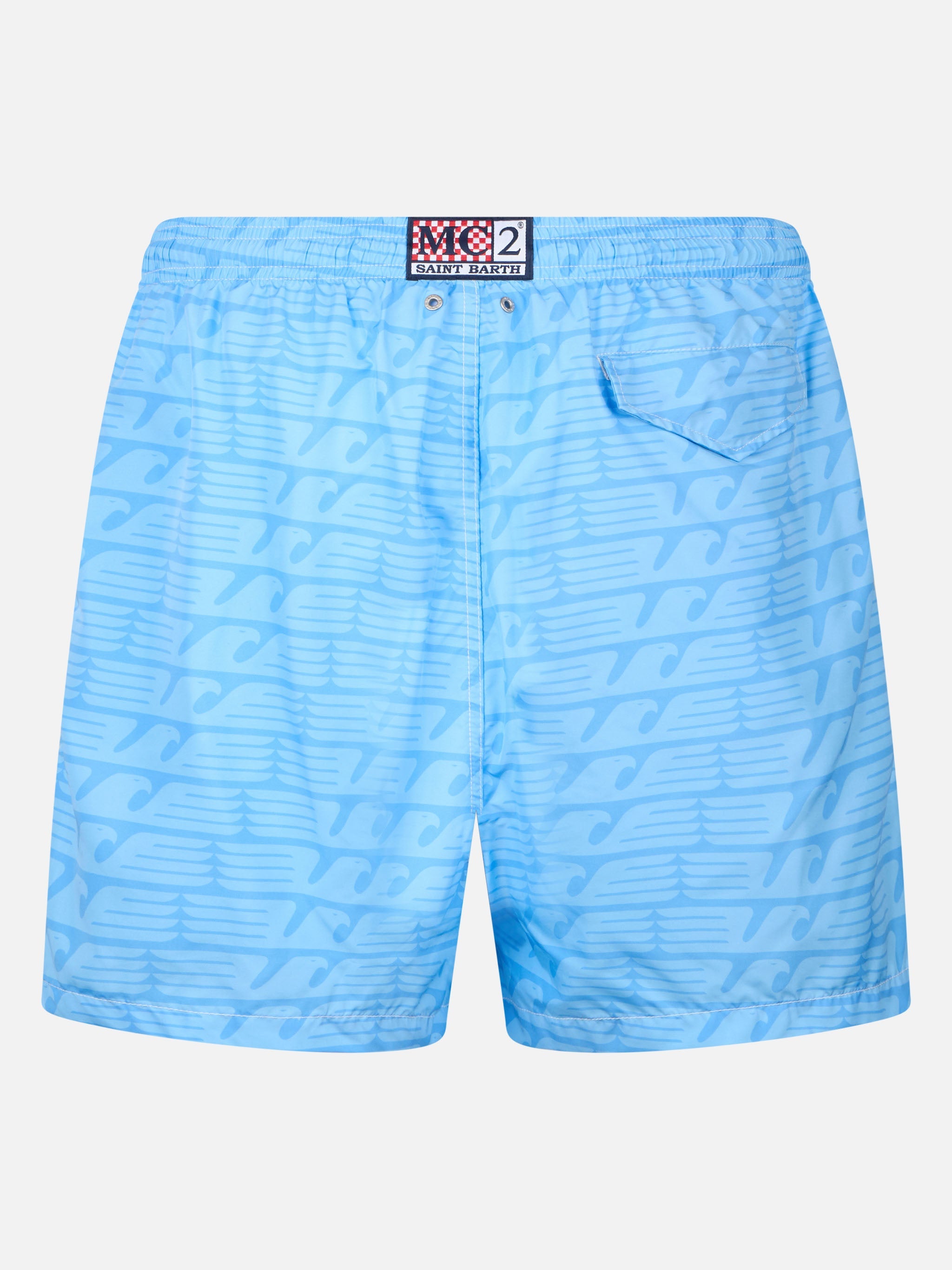 Lightweight Fabric Swim-Shorts Lighting With Lazio Print | Ss Special Edition Blue Swimshort