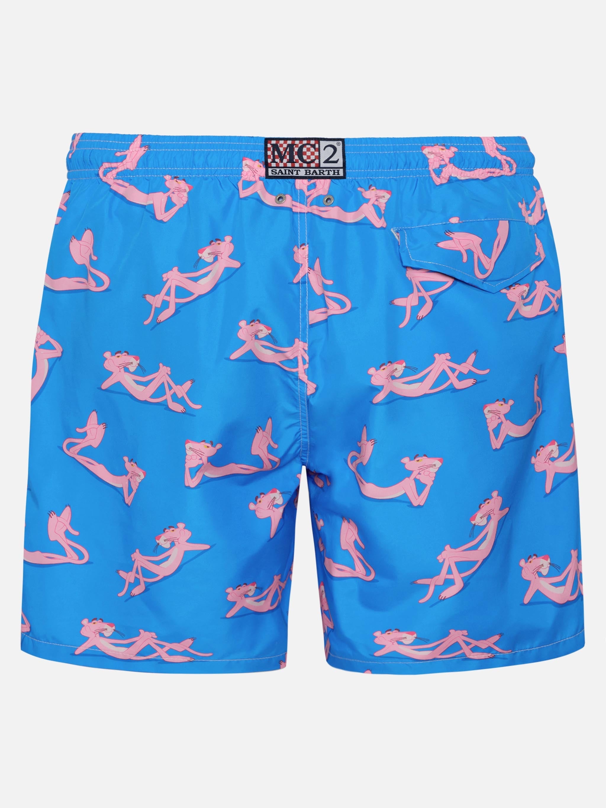 Lightweight Fabric Swim Shorts Lighting With The Pink Panther Print | Special Edition Blue Swimshort