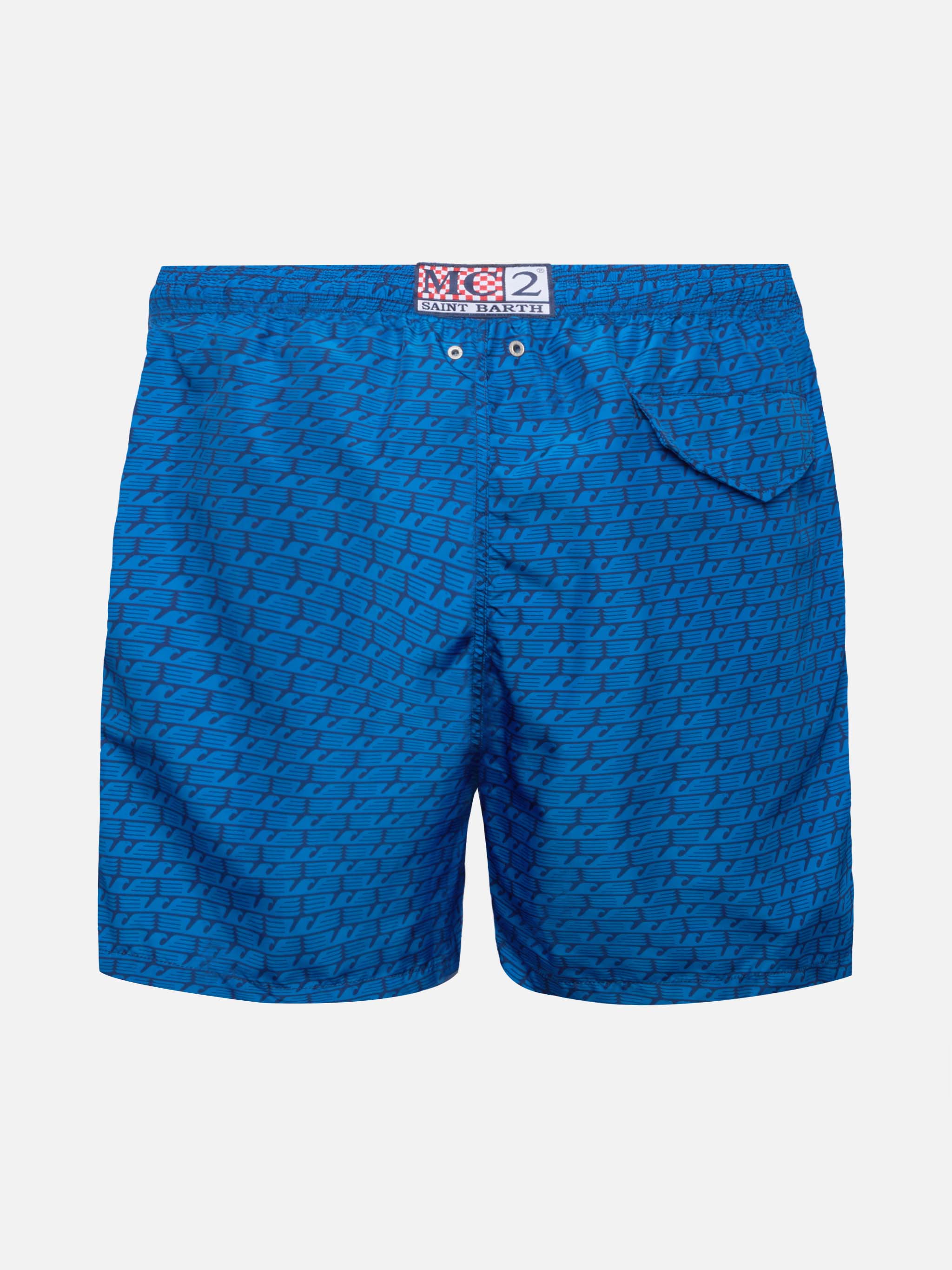 Lightweight Fabric Swim Shorts Lighting With Lazio Eagles Print | Ss Special Edition Blue Swimshort
