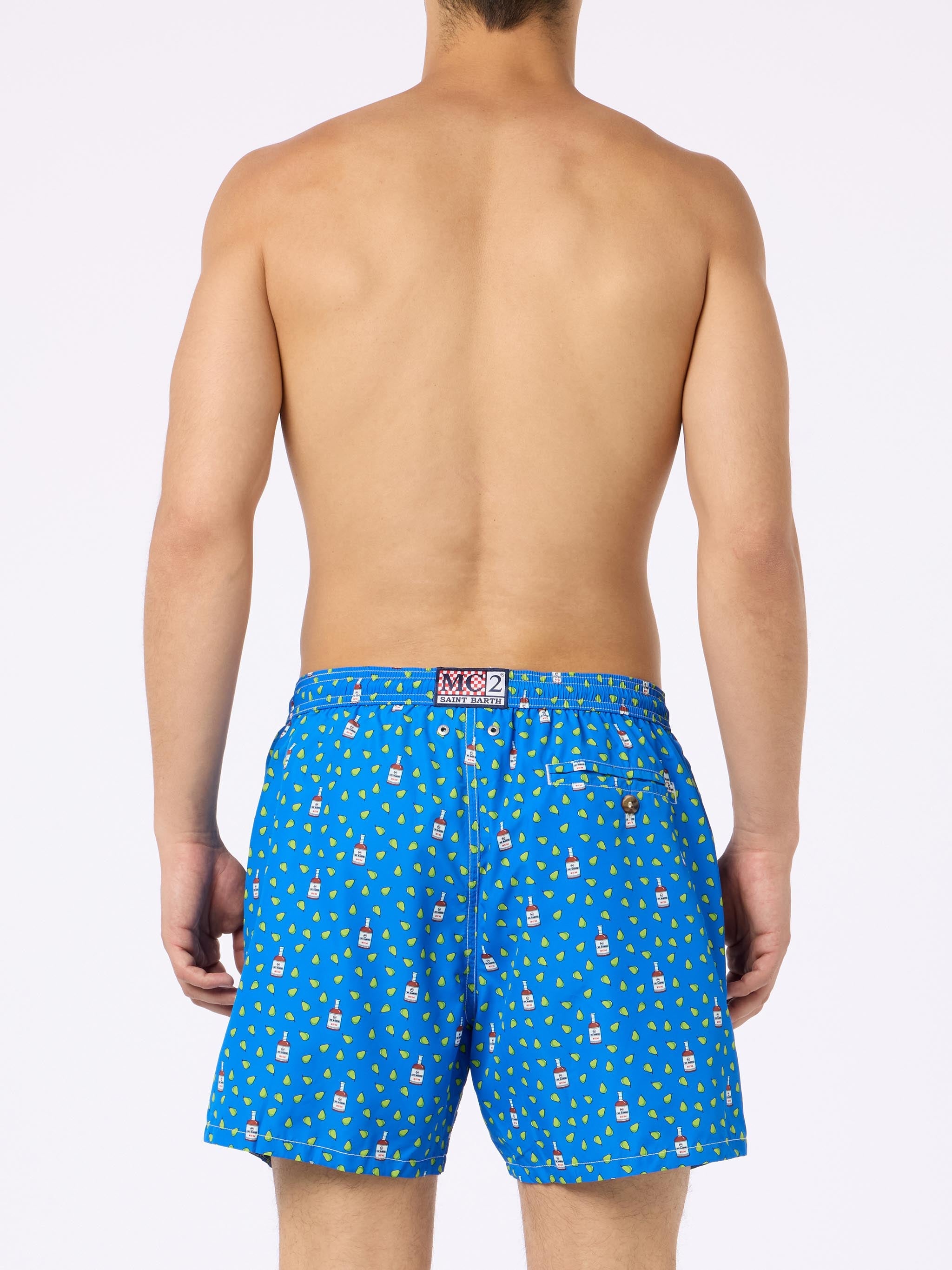 Man Lightweight Fabric Swim-Shorts Lighting Micro Fantasy With Rum And Pear Print Sky Swimshort