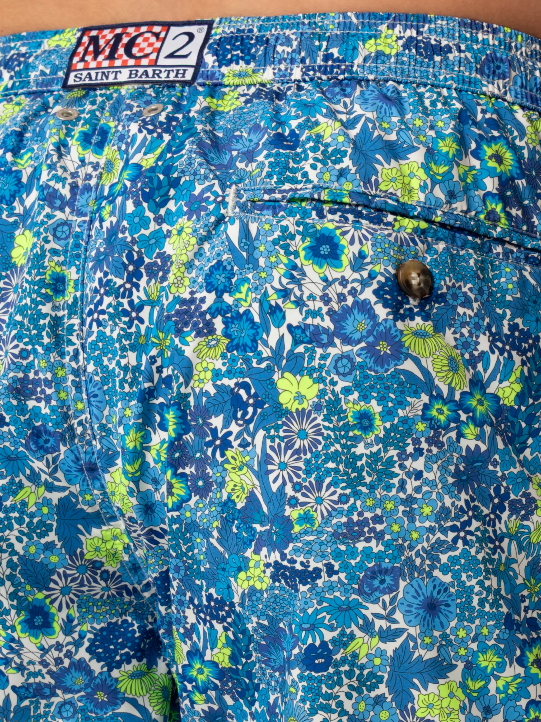 Lightweight Fabric Swim Shorts Lighting With Margaret Annie Print | Made Liberty Blue Swimshort