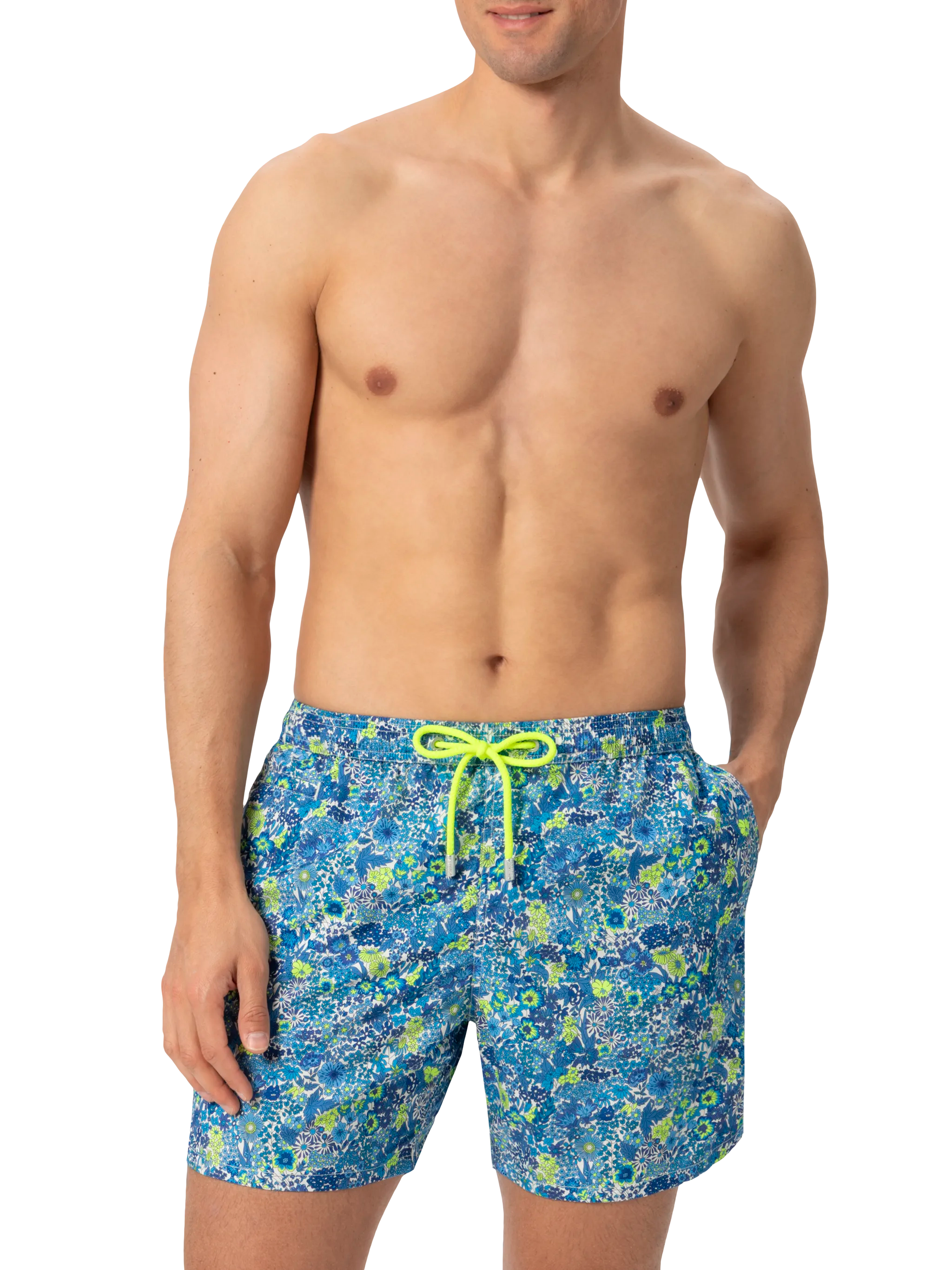 Lightweight Fabric Swim Shorts Lighting With Margaret Annie Print | Made Liberty Blue Swimshort