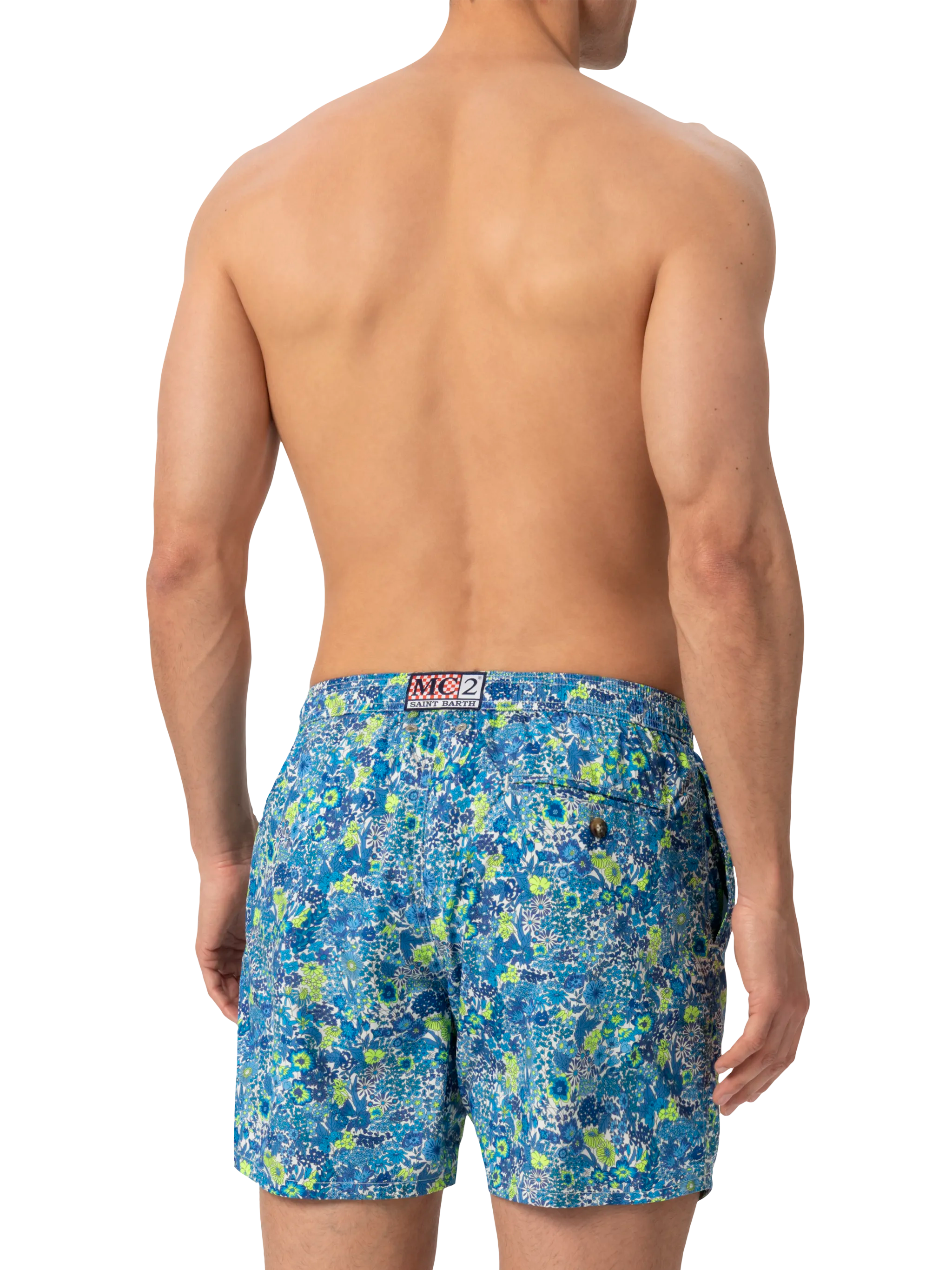 Lightweight Fabric Swim Shorts Lighting With Margaret Annie Print | Made Liberty Blue Swimshort