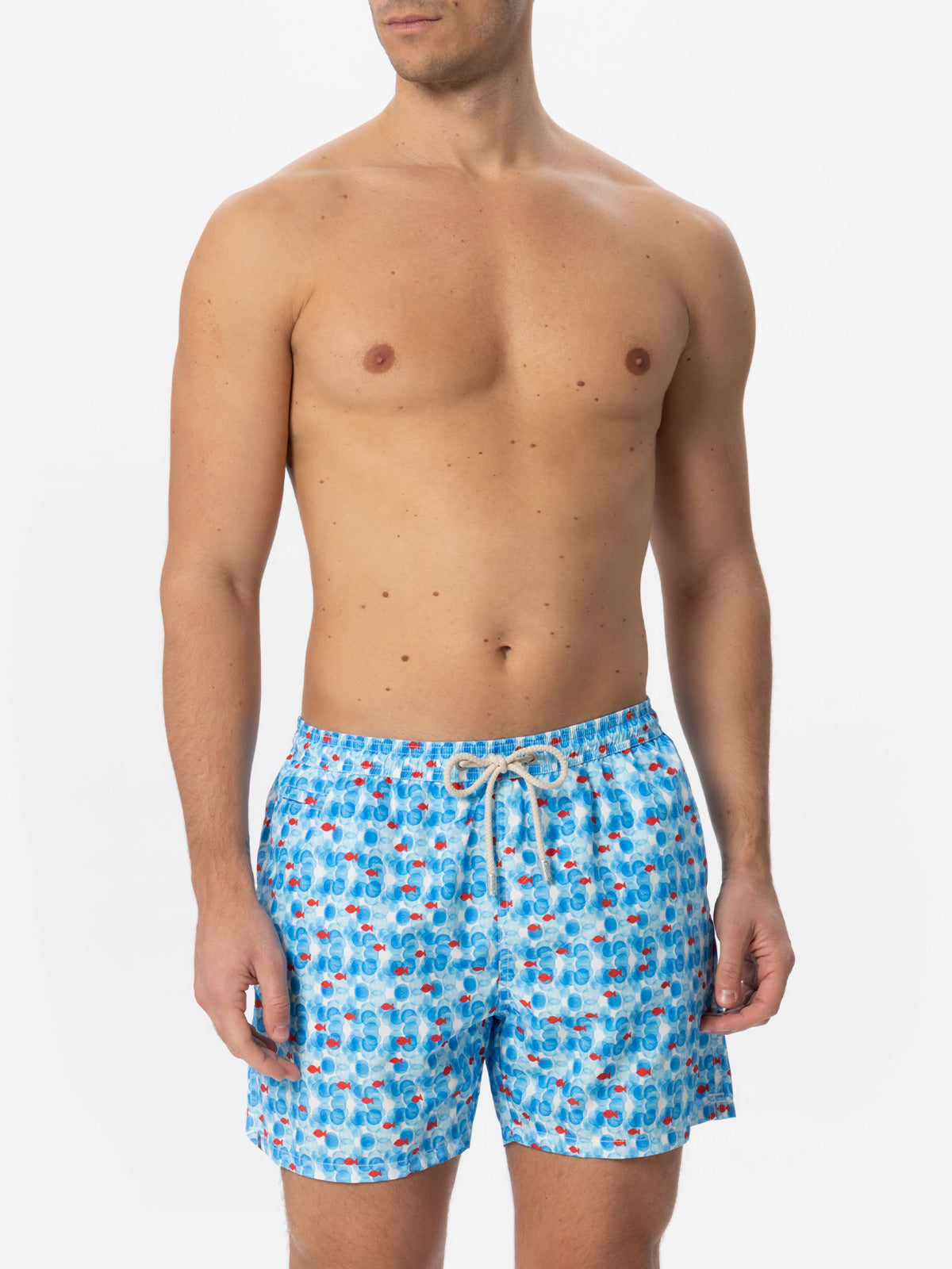 Man Swim Shorts With Sea Print Swimshort