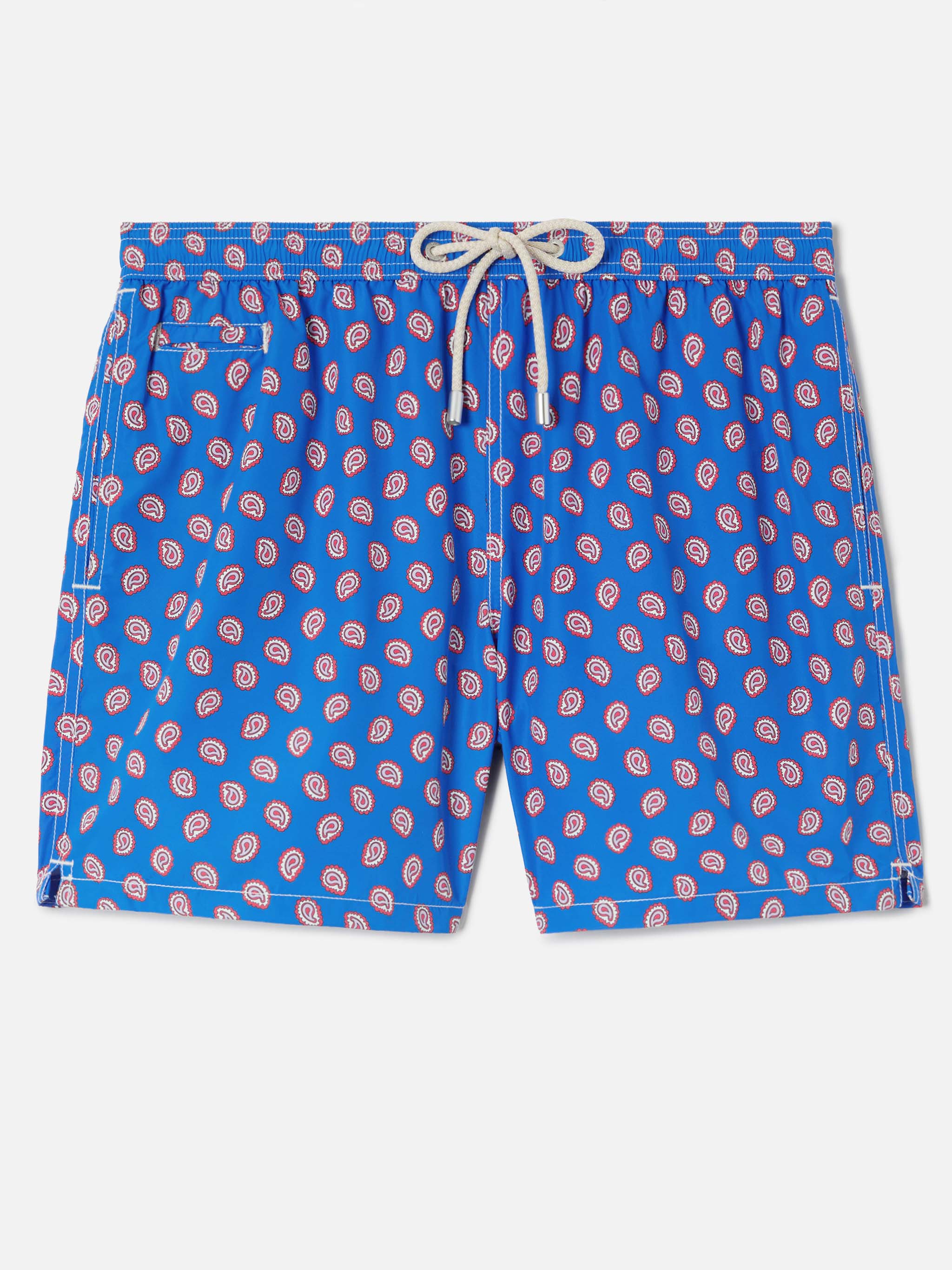 Lightweight Fabric Swim Shorts Lighting With Paisley Print Sky Swimshort